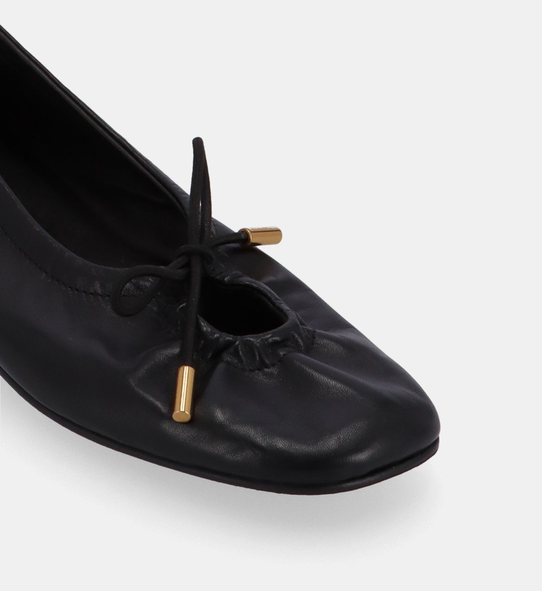 Elasticated leather ballerinas ALOHAS Black