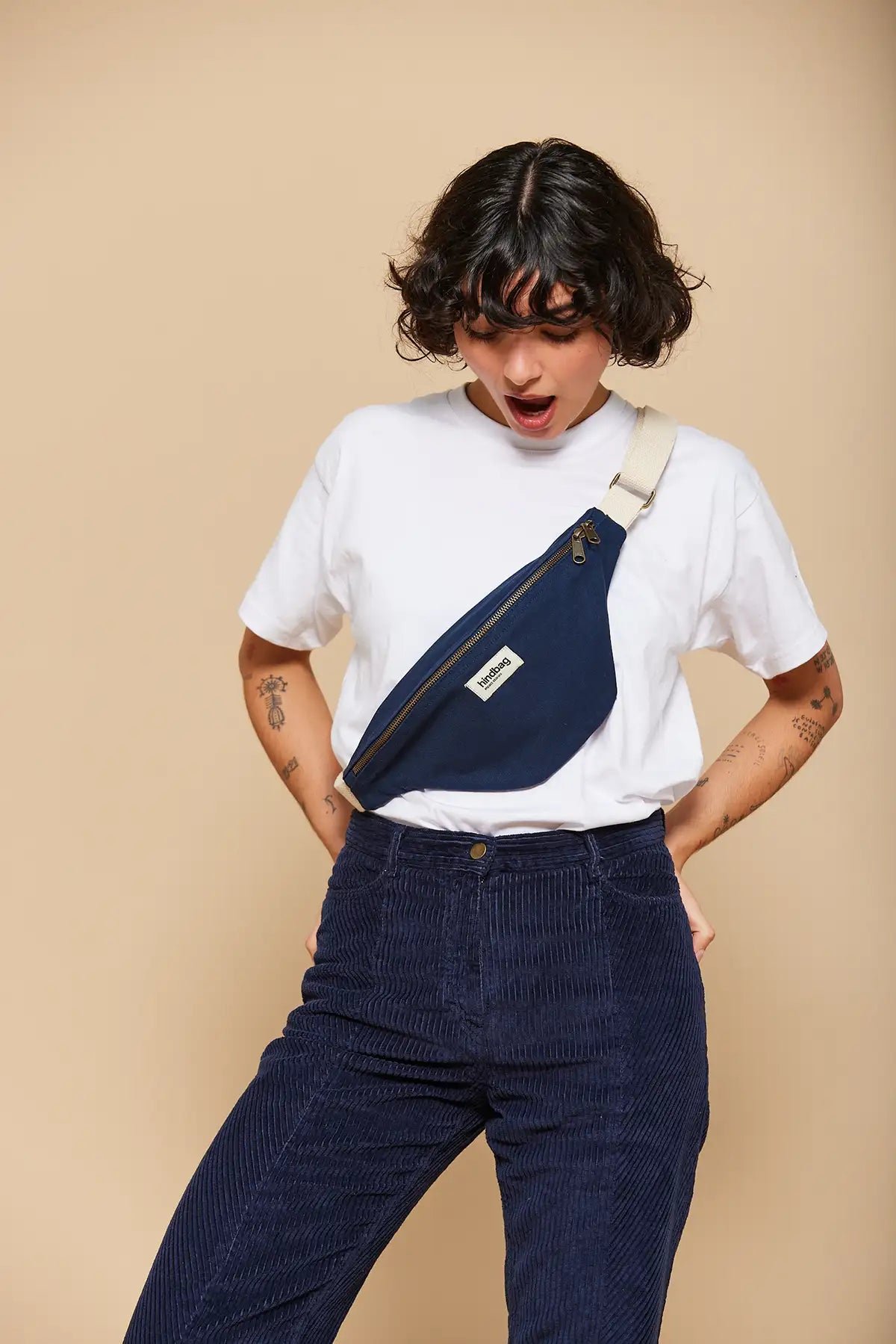 Cotton waist bag HINDBAG Blue