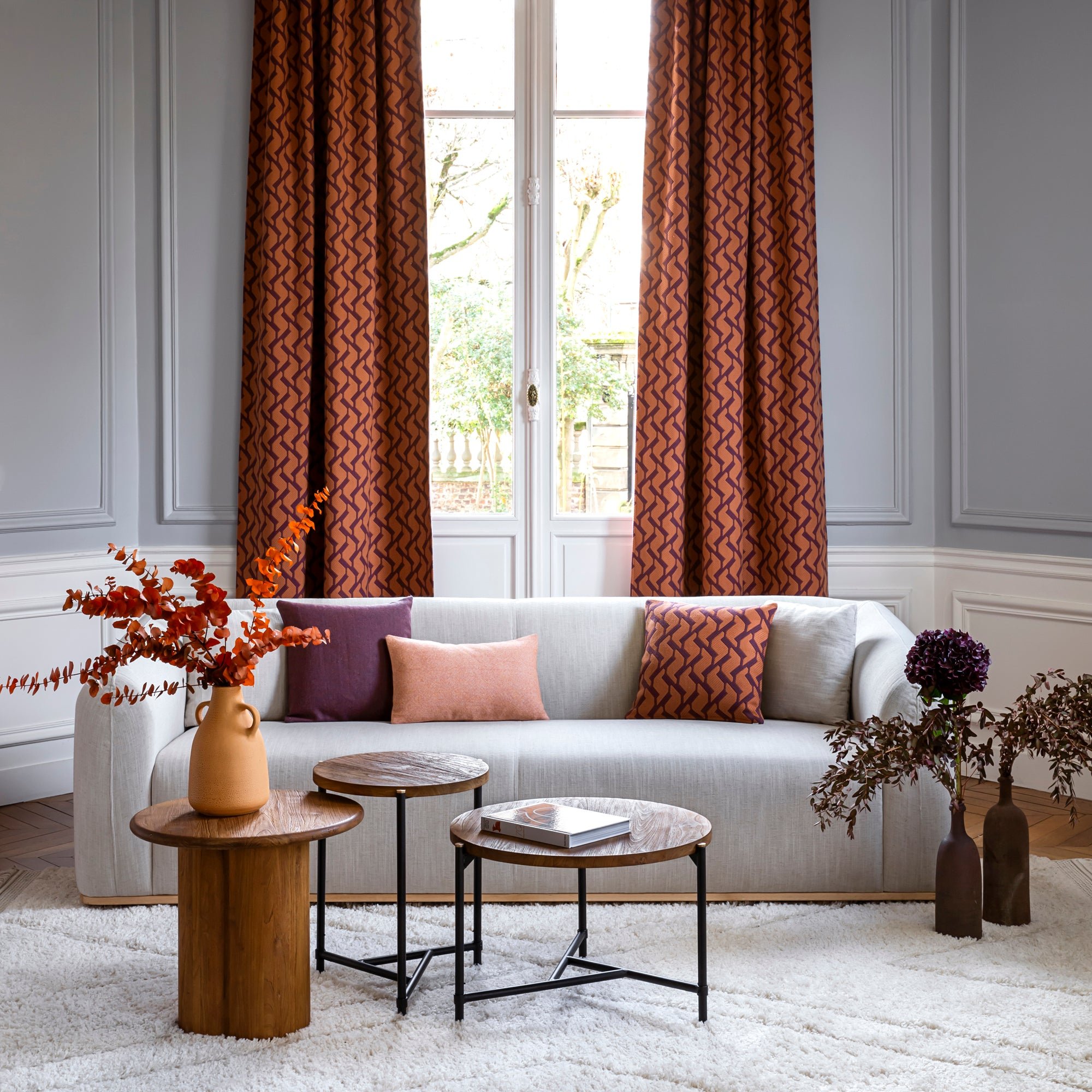 Curtain with loops MADURA Orange