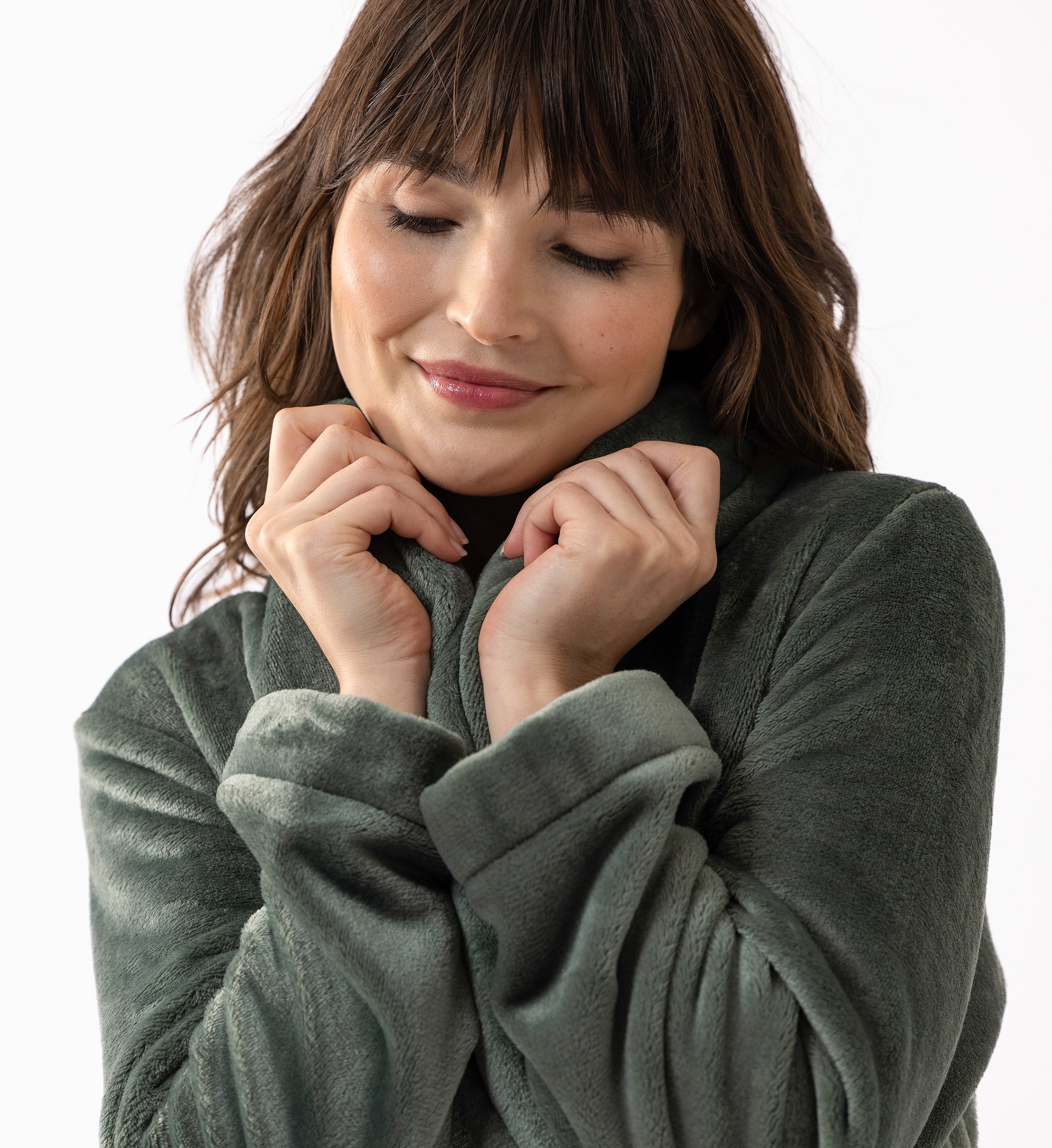 Plush Flannel Robe LE CHAT Green