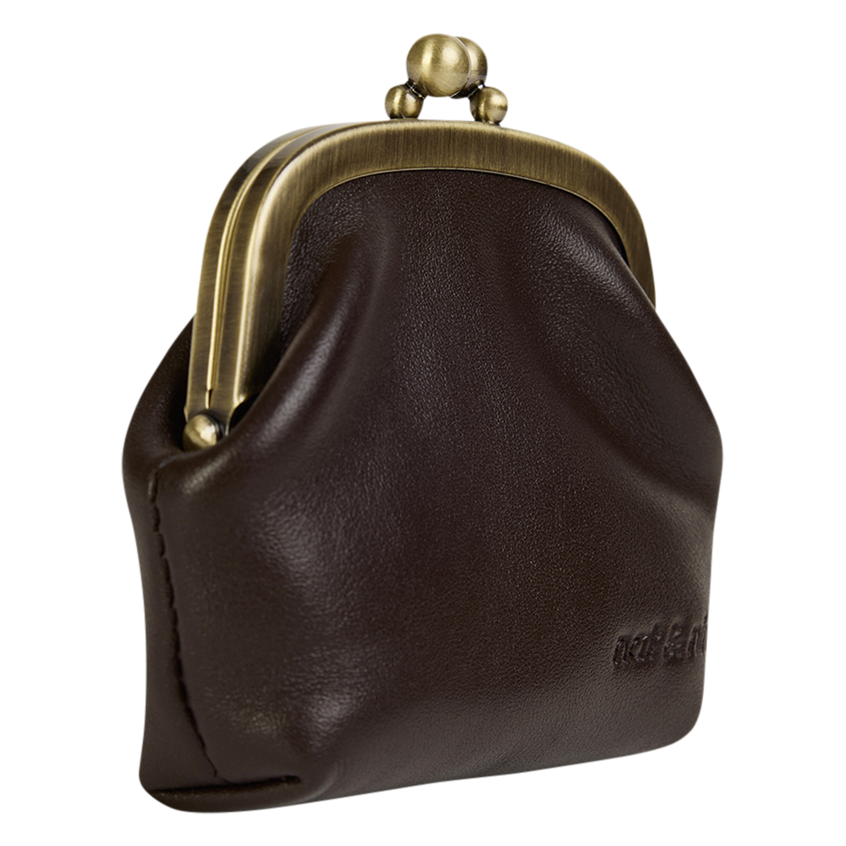 Porte-monnaie en cuir NAT & NIN Marron