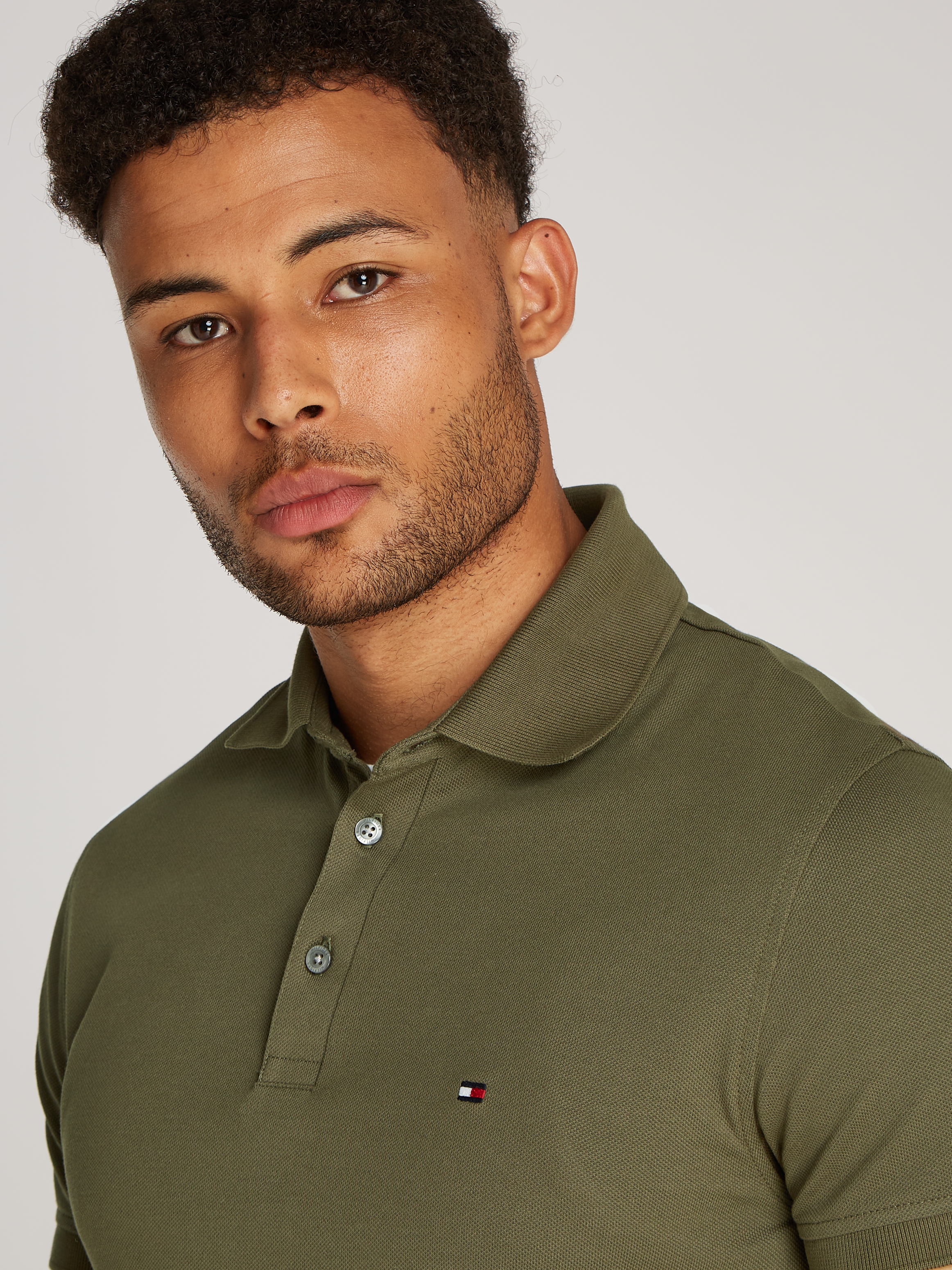 Slimfit-Poloshirt aus Bio-Baumwolle TOMMY HILFIGER Khaki