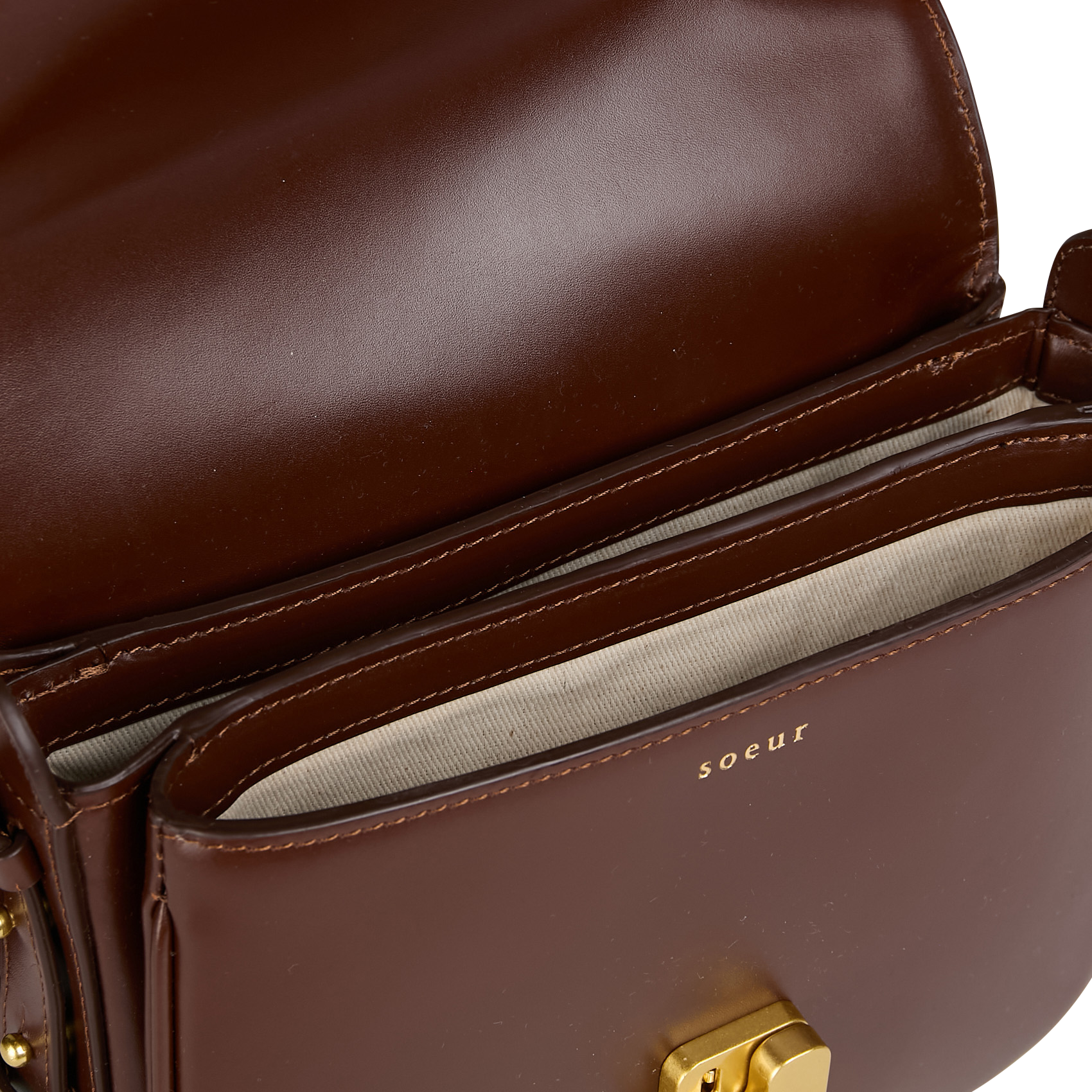 Leren crossbodytas  SOEUR Bruin