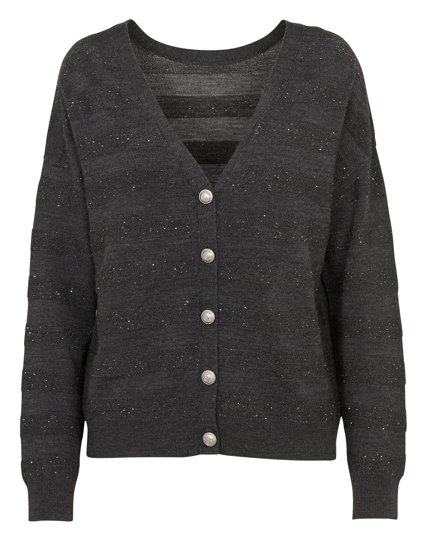 Buttoned striped cardigan with sequins IKKS Grey