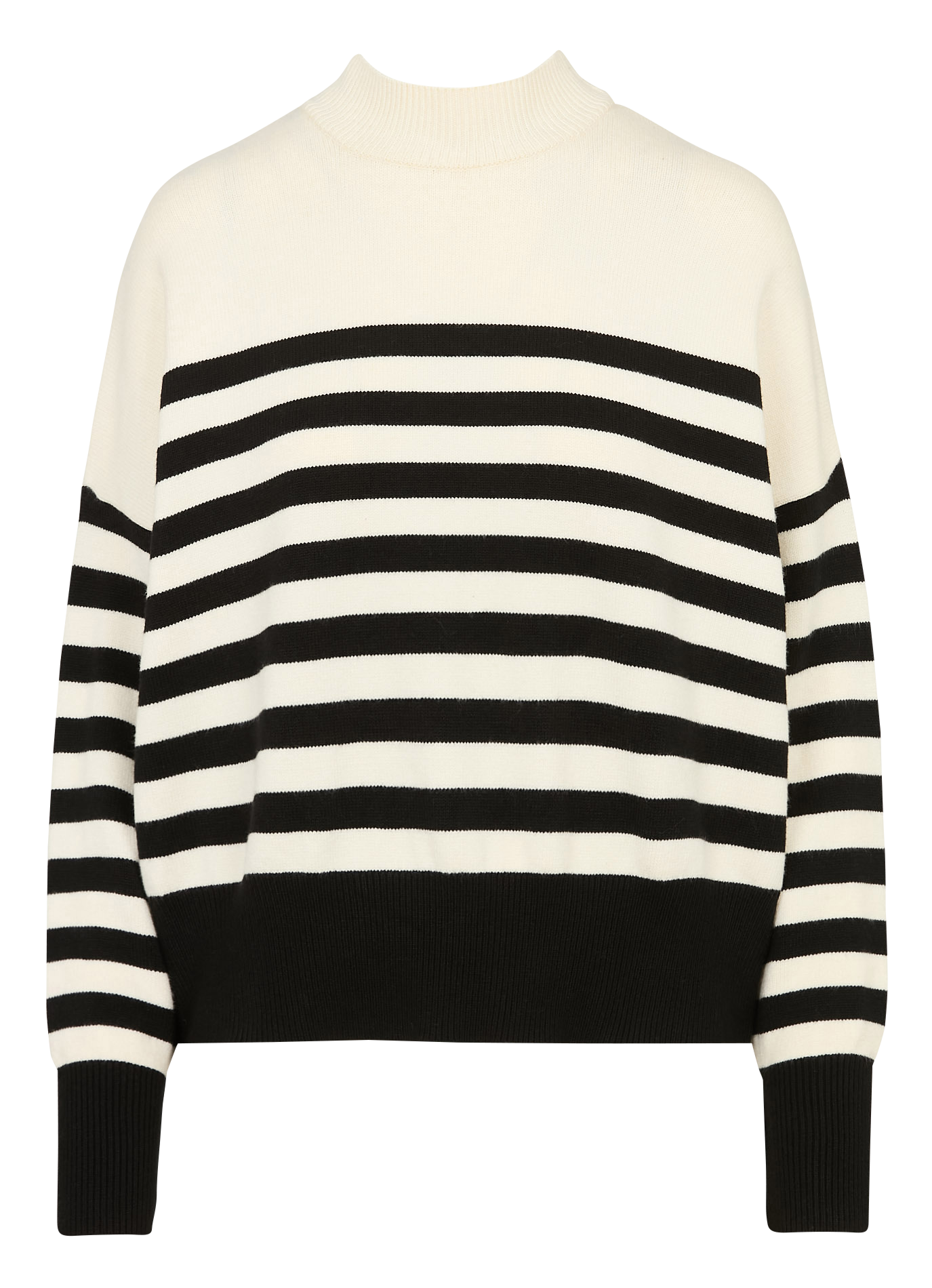 Pull col montant à rayures I CODE Noir