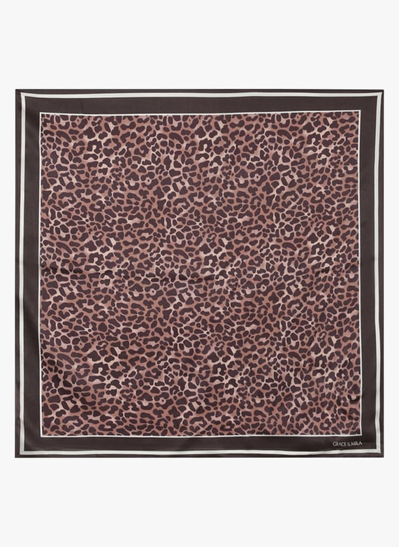 Foulard Carré Femme En Satin 90x90 Cm | Imprimé Léopard Rose – Polyvalent Cheveux, Cou, Sac | Cadeau Fête Des Mères, Saint-Valentin
