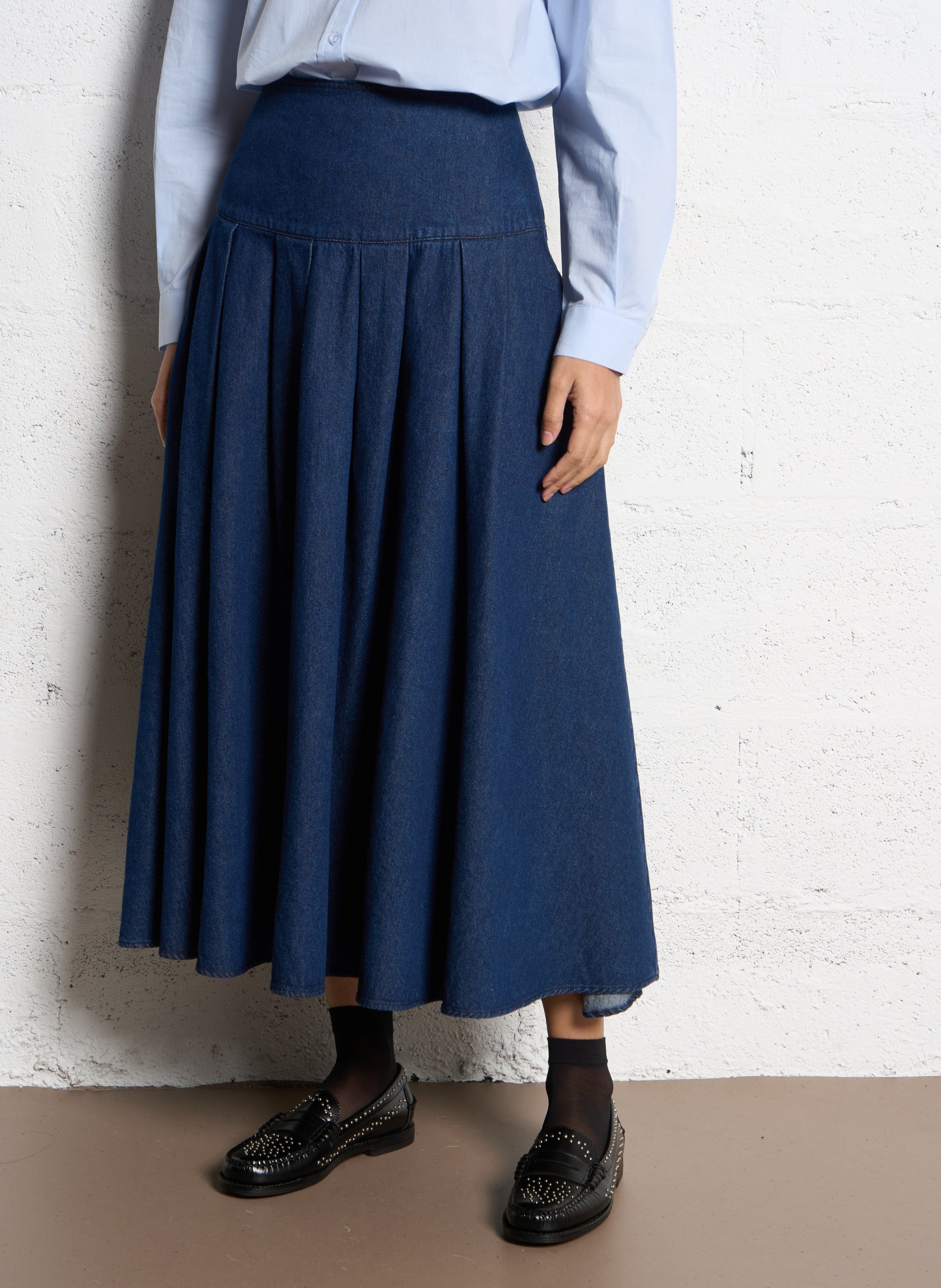 Midirock aus Baumwoll-Mix JC SOPHIE Gelb