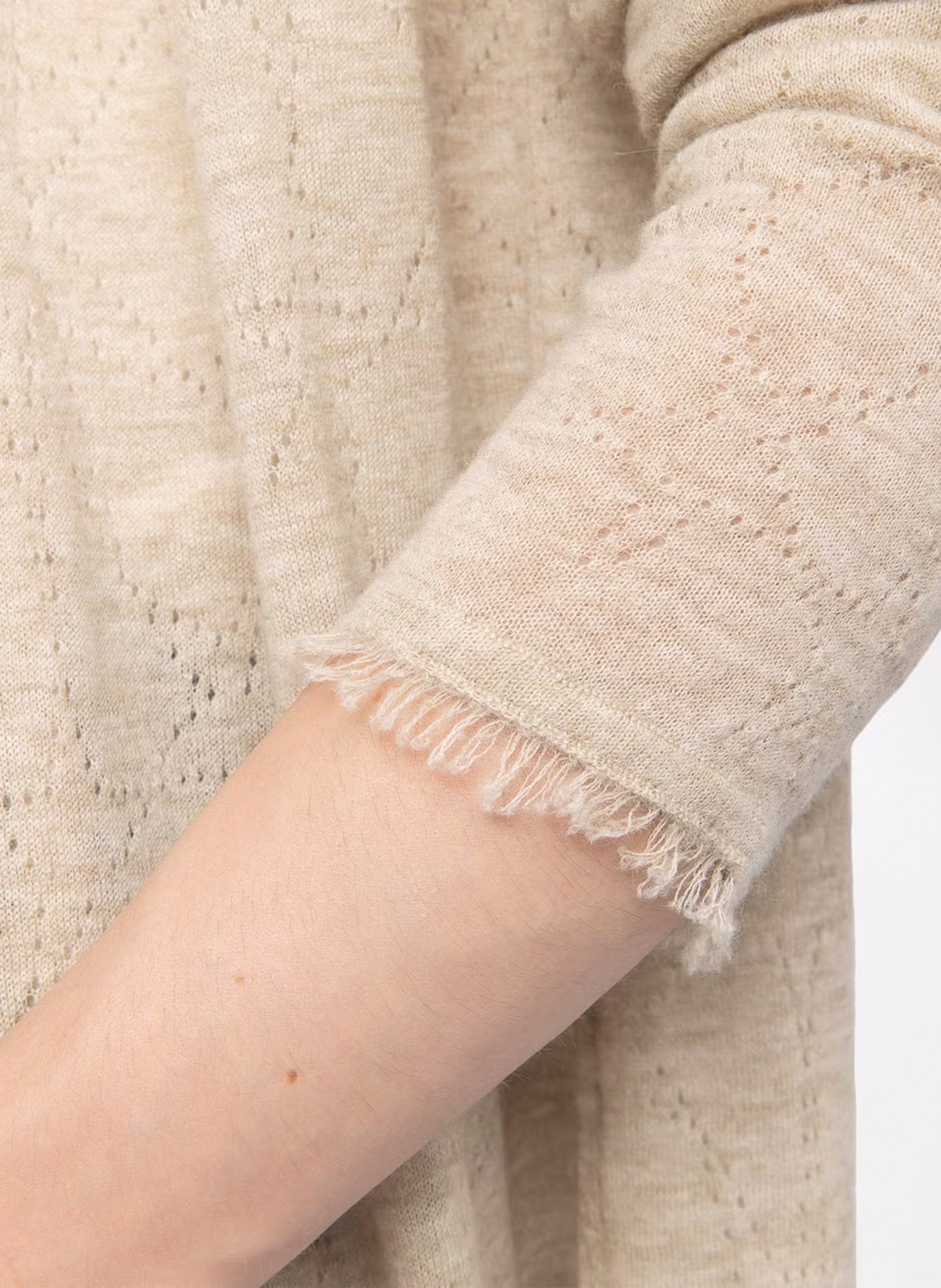 Langer Cardigan aus Kaschmir-Pointellestrick ZADIG&VOLTAIRE Beige