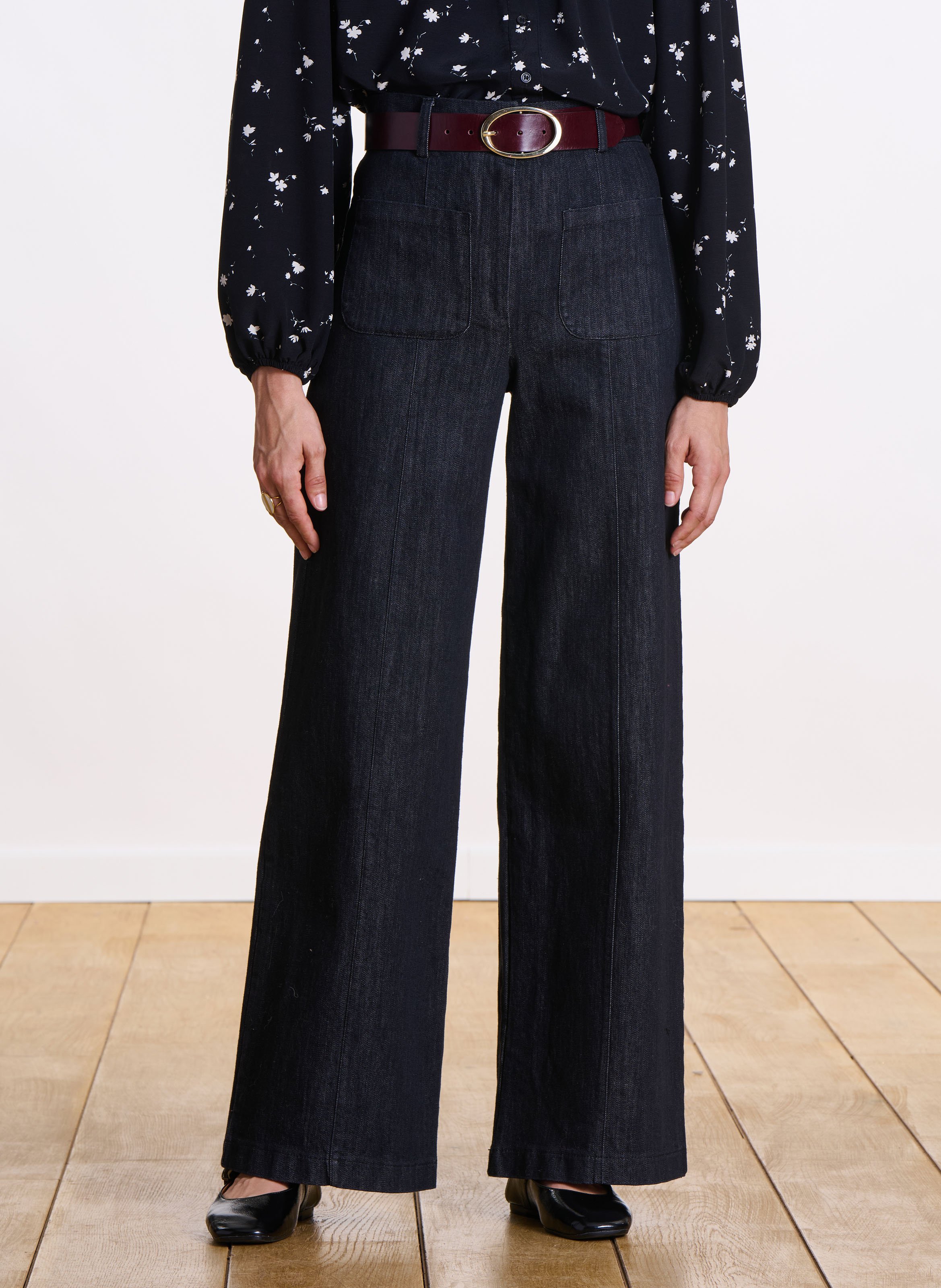 Jean flare bootcut en coton mélangé  LA FEE MARABOUTEE