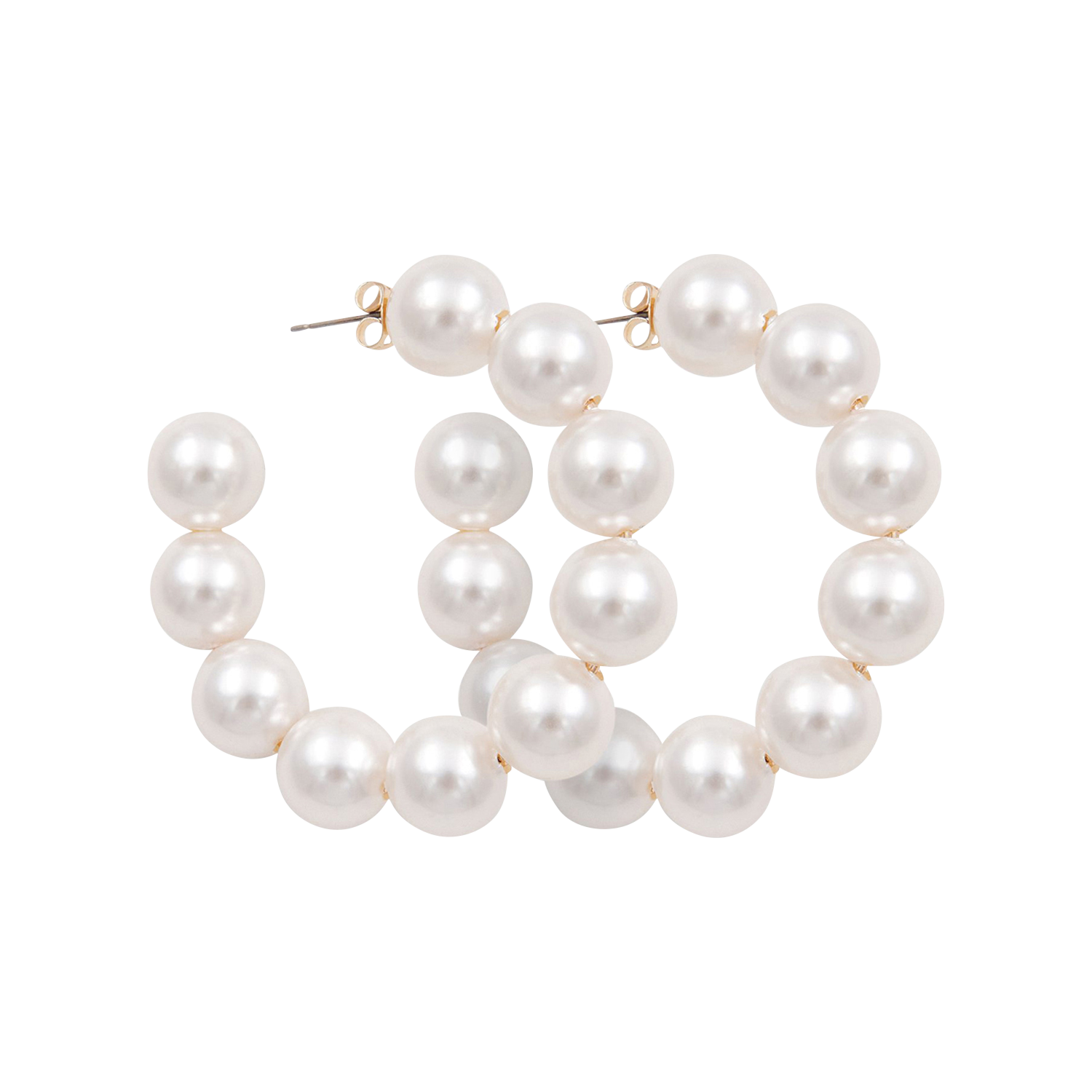 Creolen met kralen ESSENTIEL ANTWERP Wit