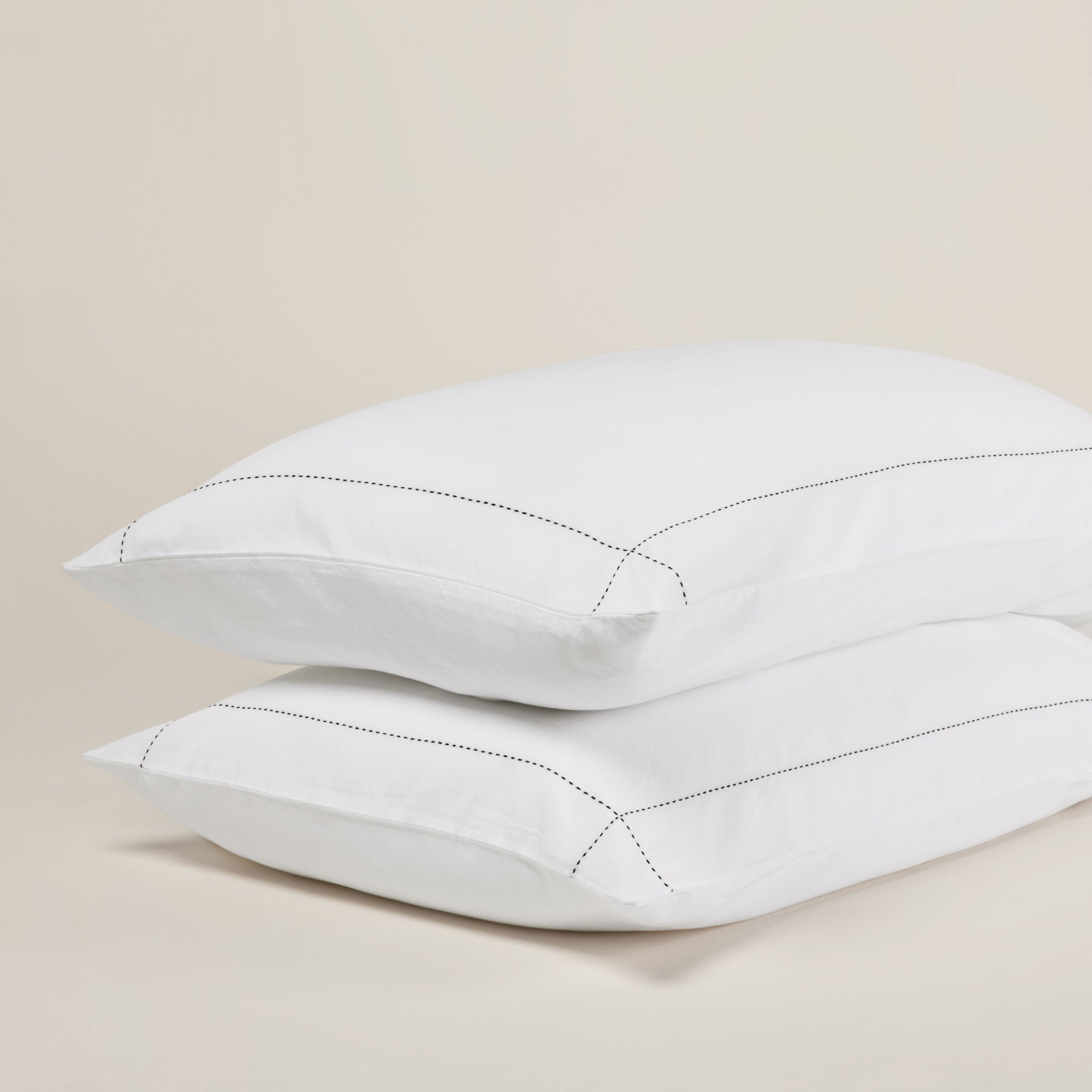 Set of 2 cotton pillowcases MADURA White