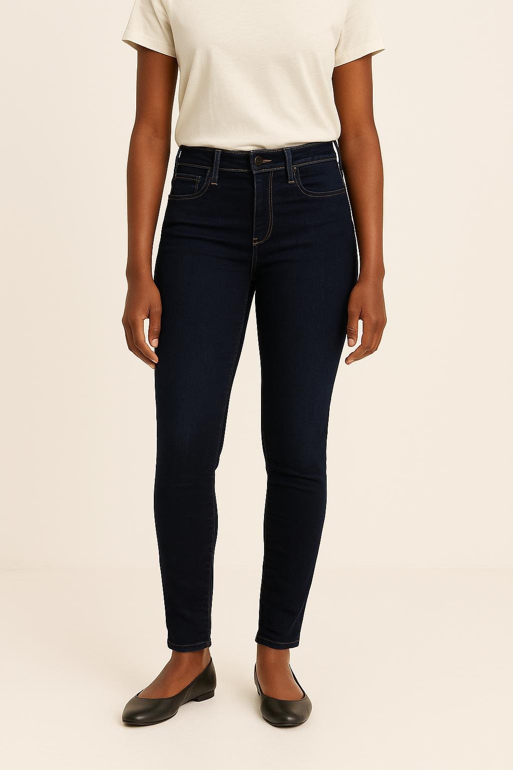Cropped slim jeans with studs LEVI'S - Seconde main Blue