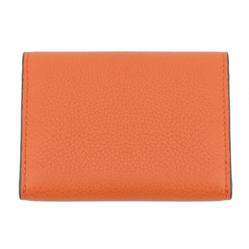 Leather coin purse POURCHET Orange