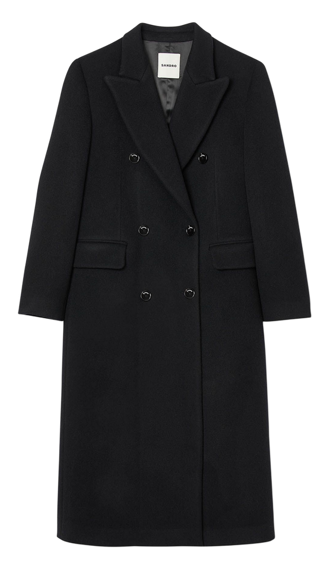 Jas van alpacawol SANDRO Zwart