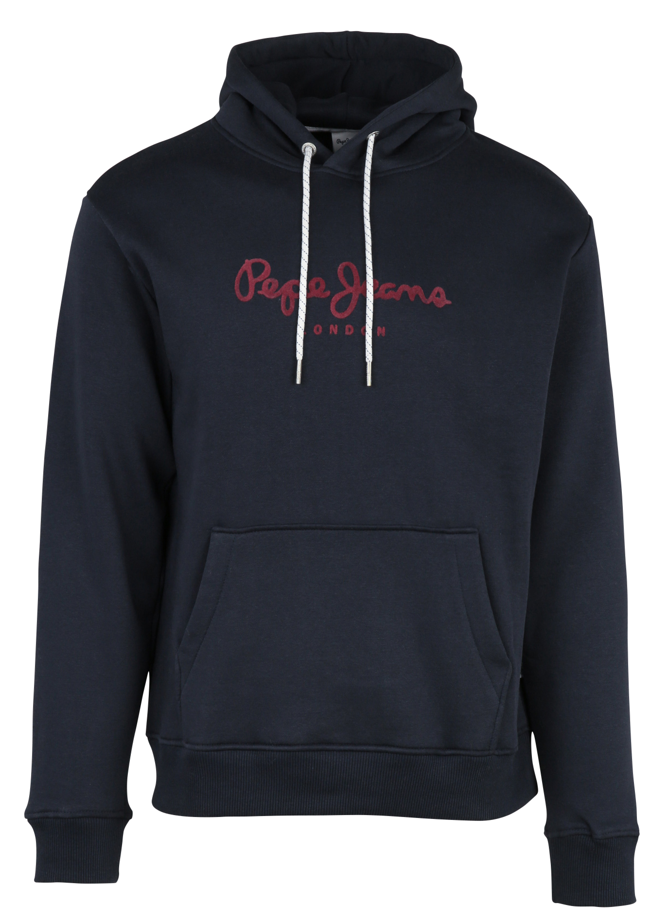Hooded sweatshirt with velvet screen print in blended cotton. PEPE JEANS Blue