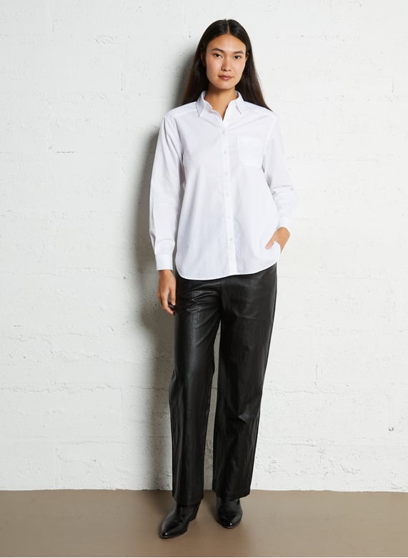 Pantalon droit effet cuir | Noir by THE KORNER Pantalon droit effet cuir Noir