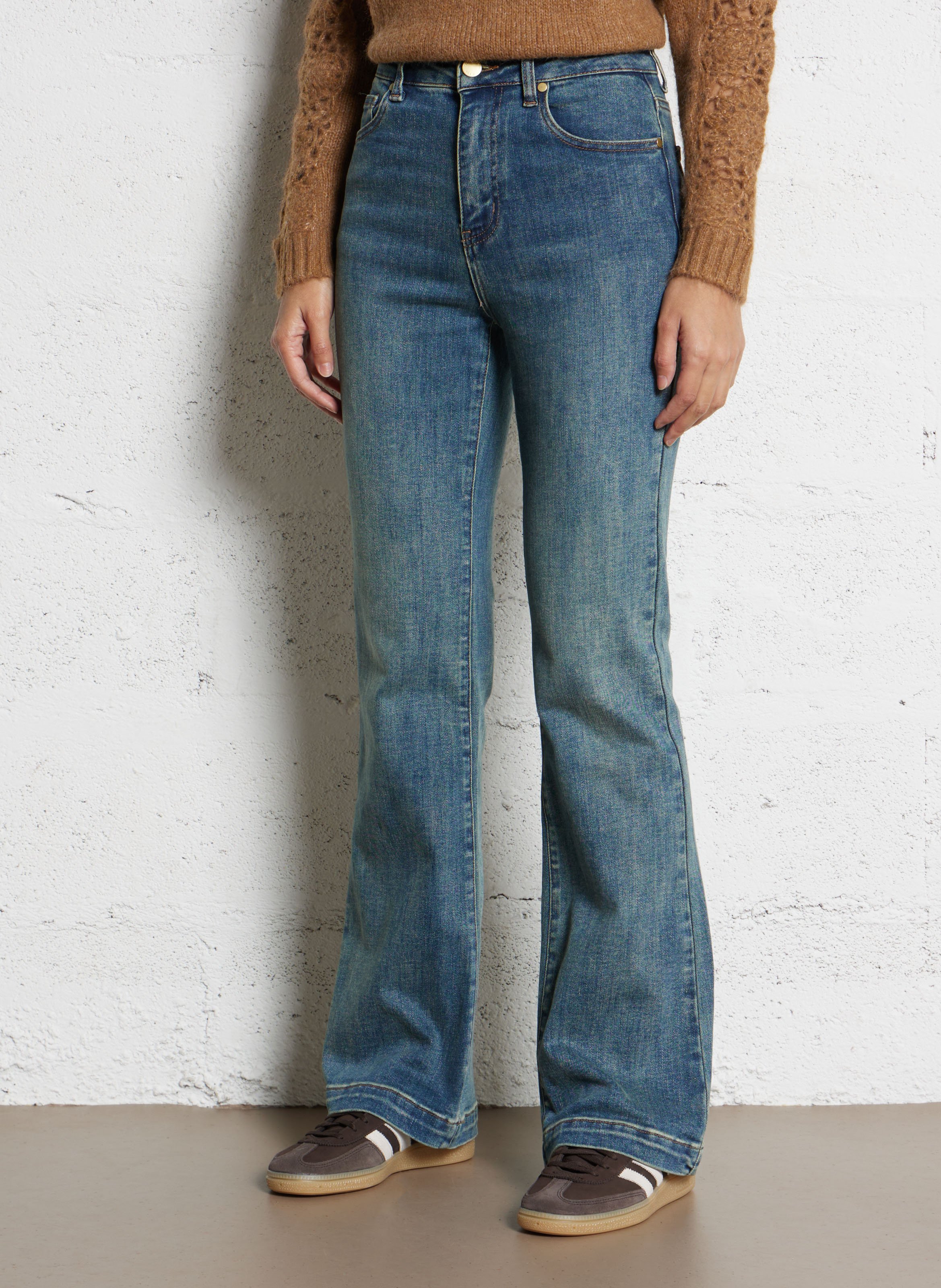 Jean flare en coton mélangé LA PETITE ETOILE Bleu