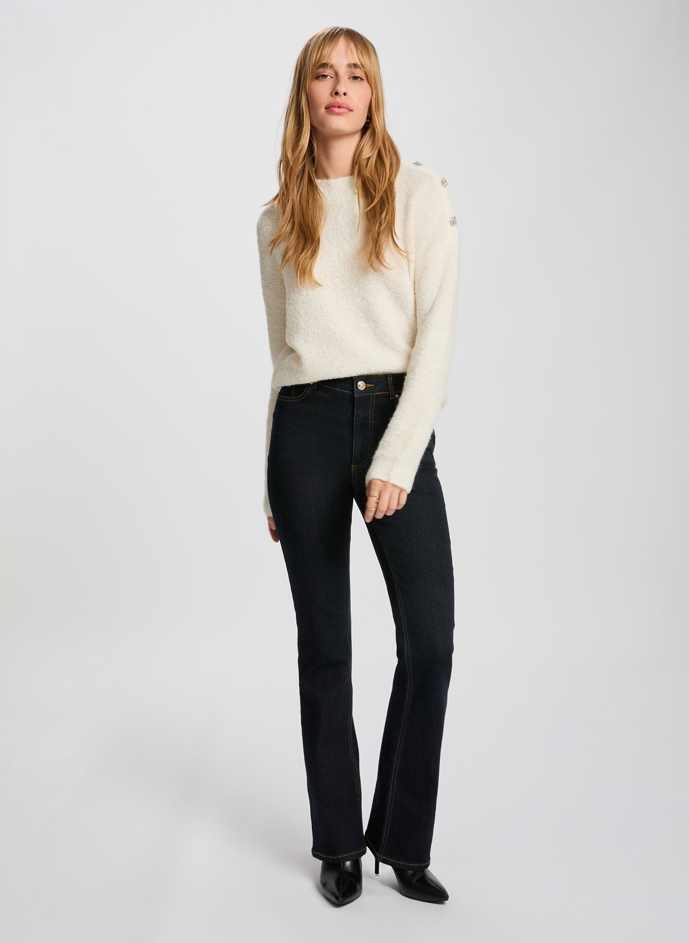 Jean flare en denim brut MORGAN Bleu