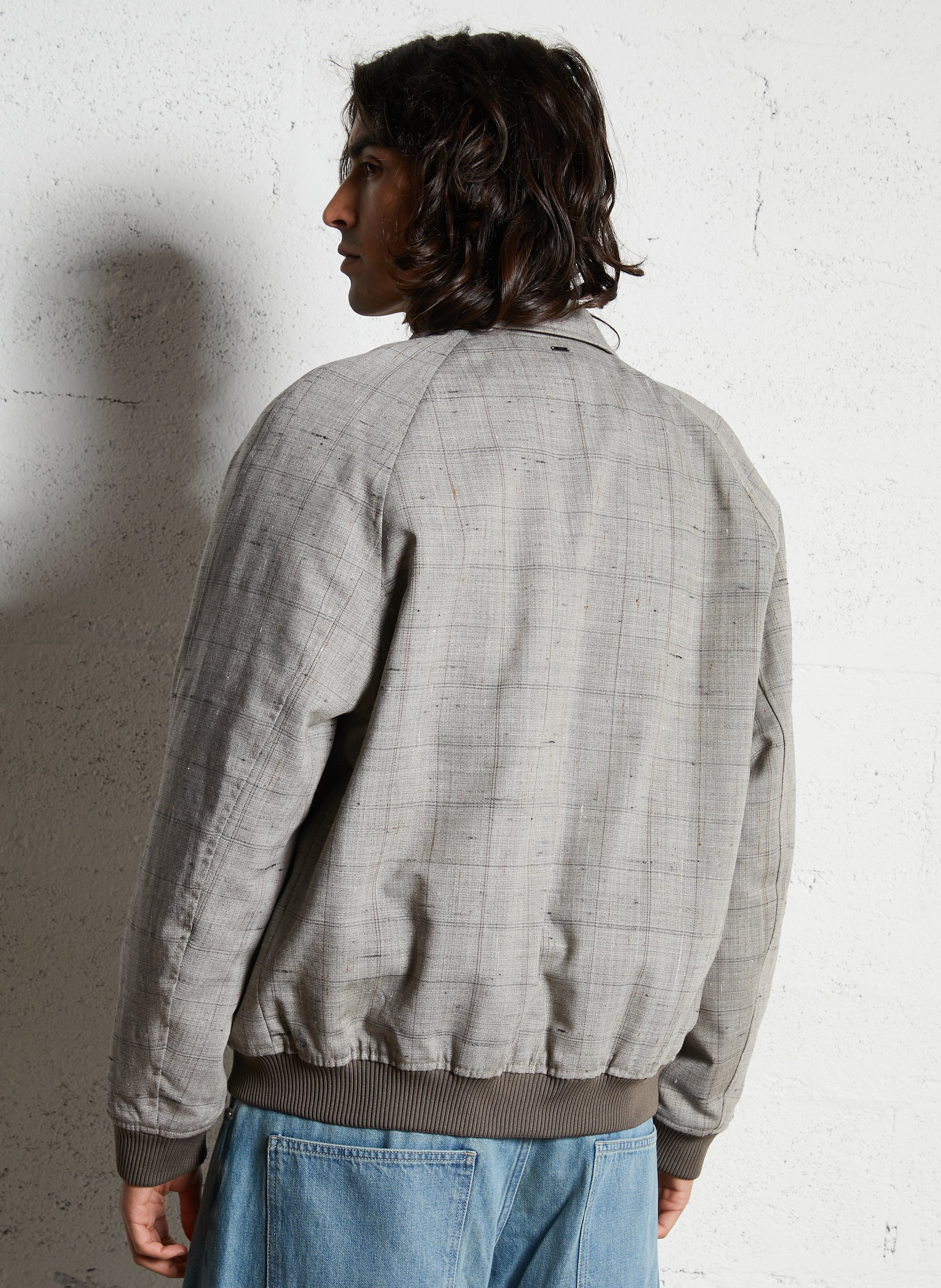 Checked jacket with classic collar IKKS Brown