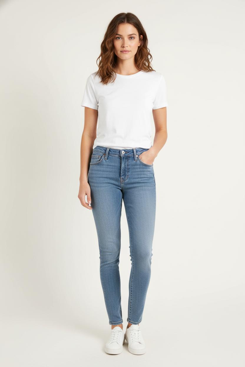 Cropped slim jeans with studs LEVI'S - Seconde main Blue