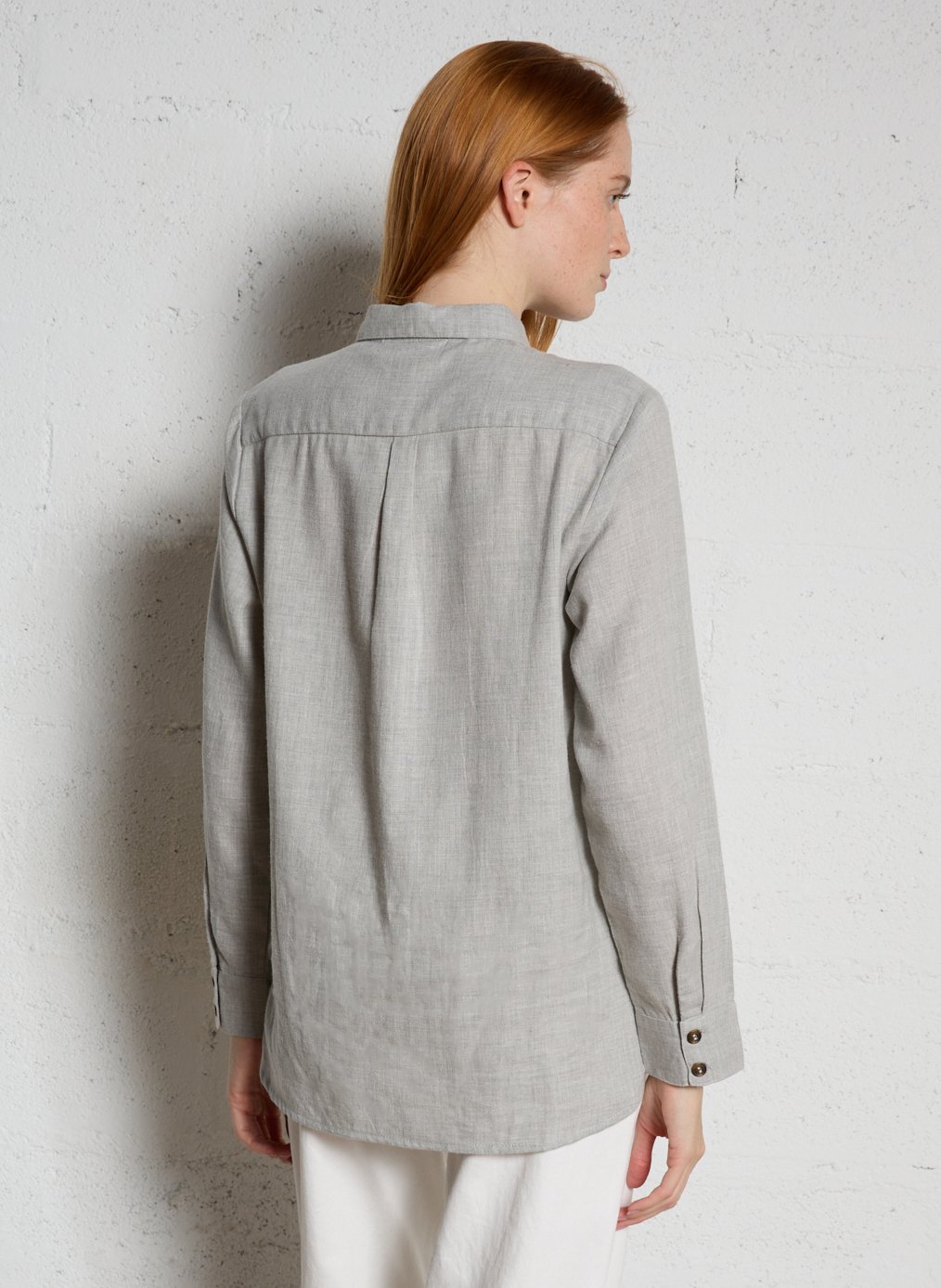 Chemise droite col classique en coton mélangé LA PETITE ETOILE Gris