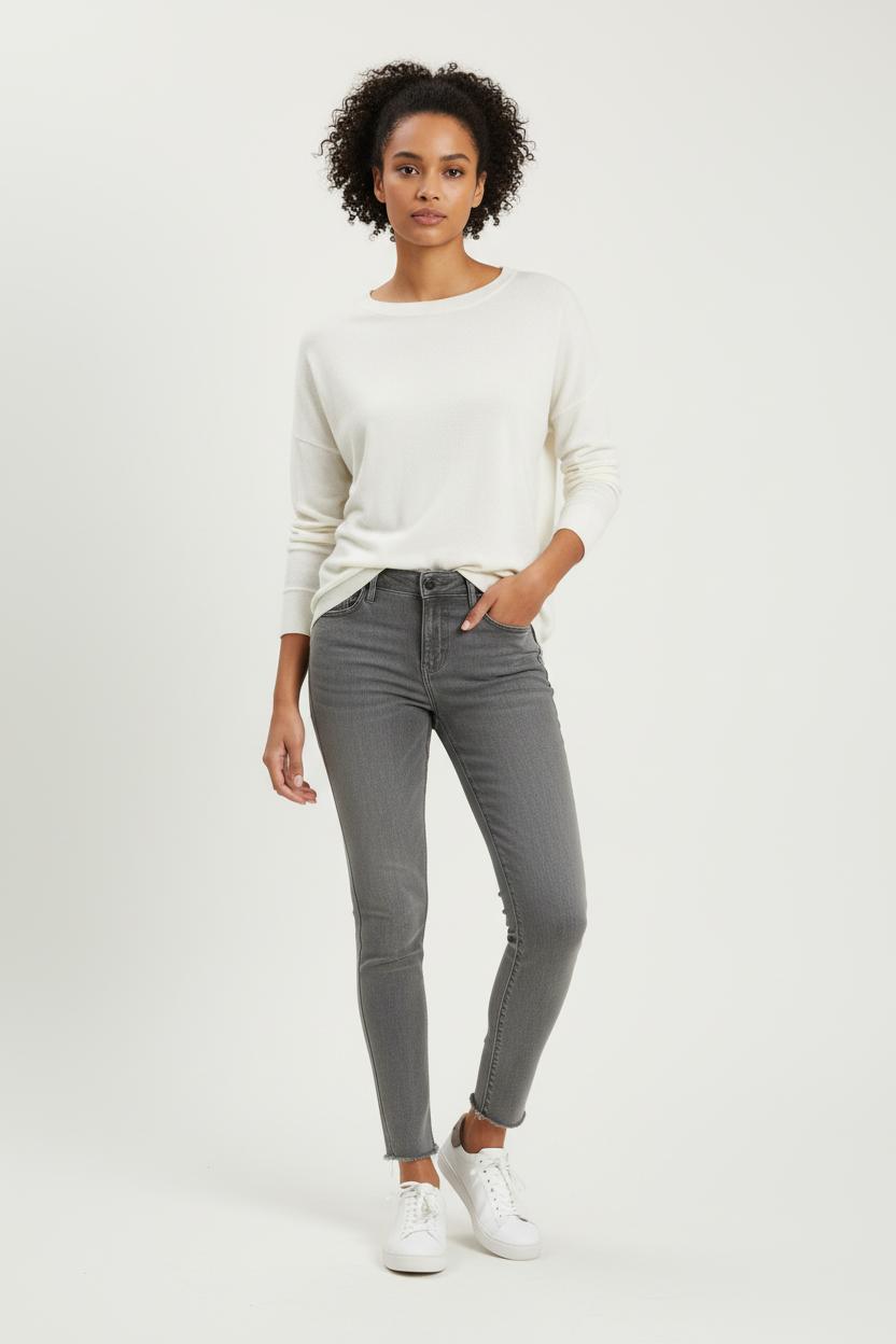 Cropped slim jeans with studs LEVI'S - Seconde main Grey