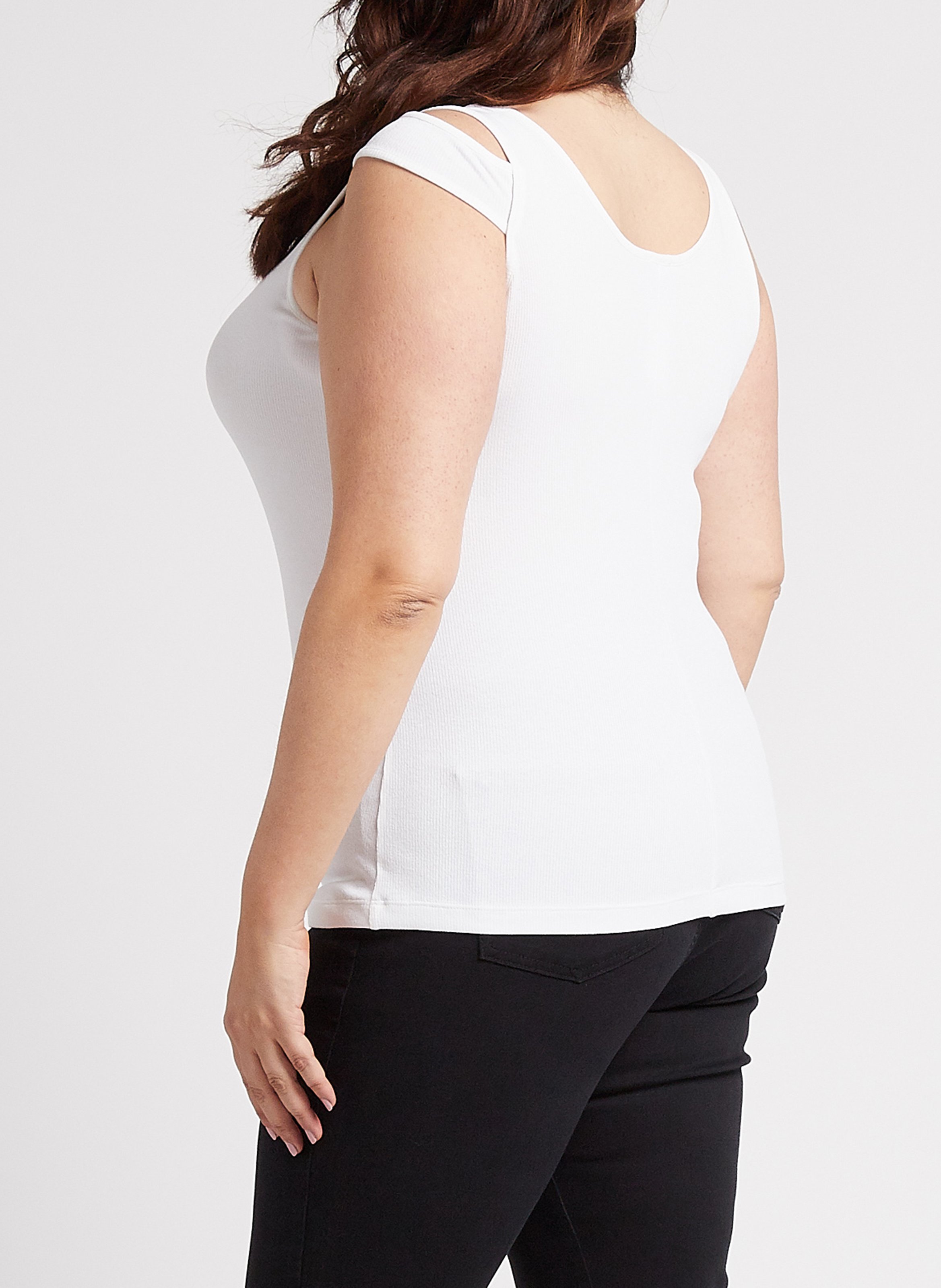 Rundhals-Top mit Schulter-Cut-out PERSONA by Marina Rinaldi Weiss