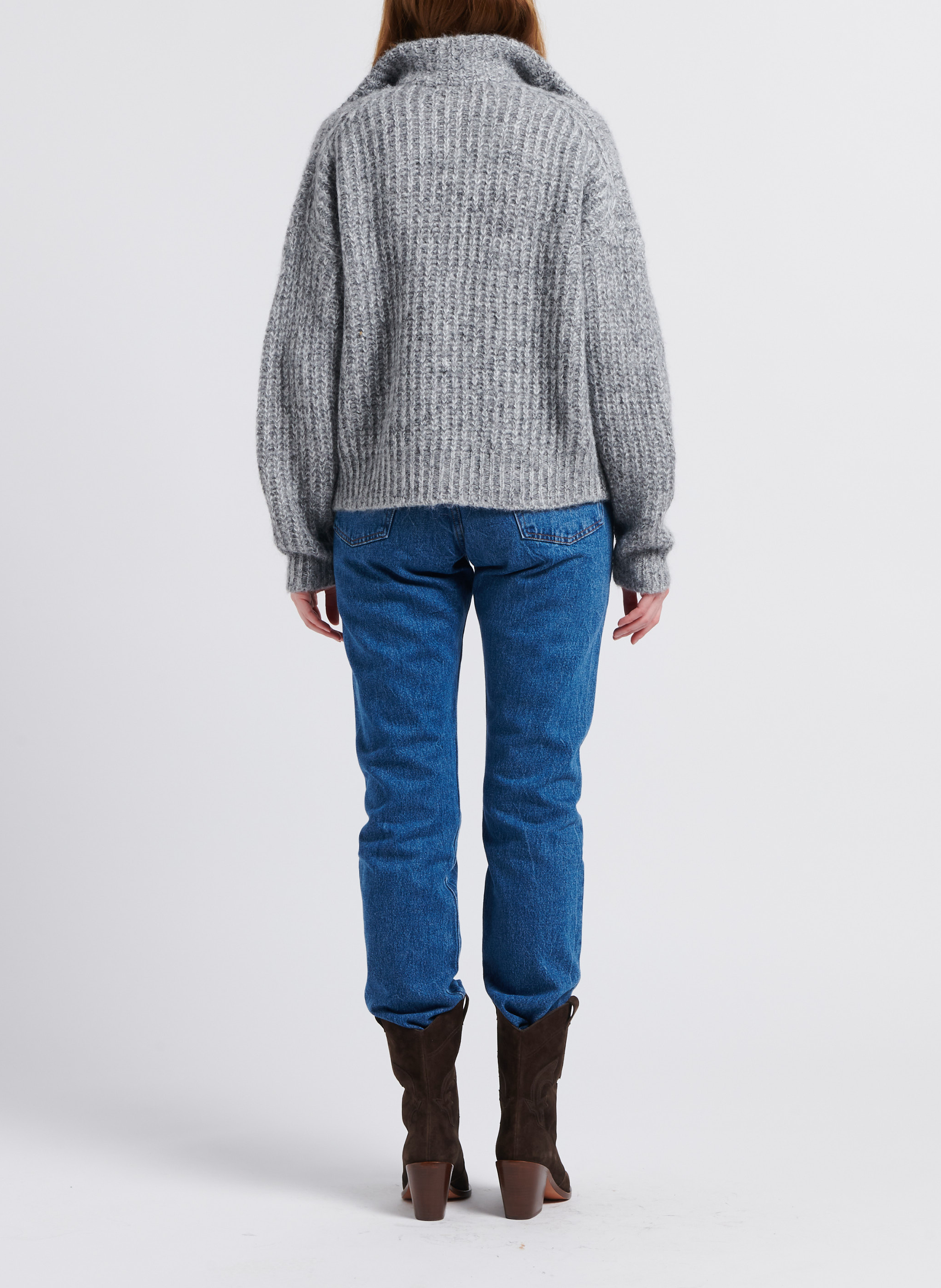 Pull col montant en laine mélangée BA&SH Noir