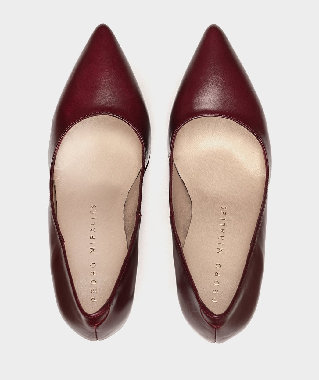 Burgundy leather high heels. PEDRO MIRALLES Red