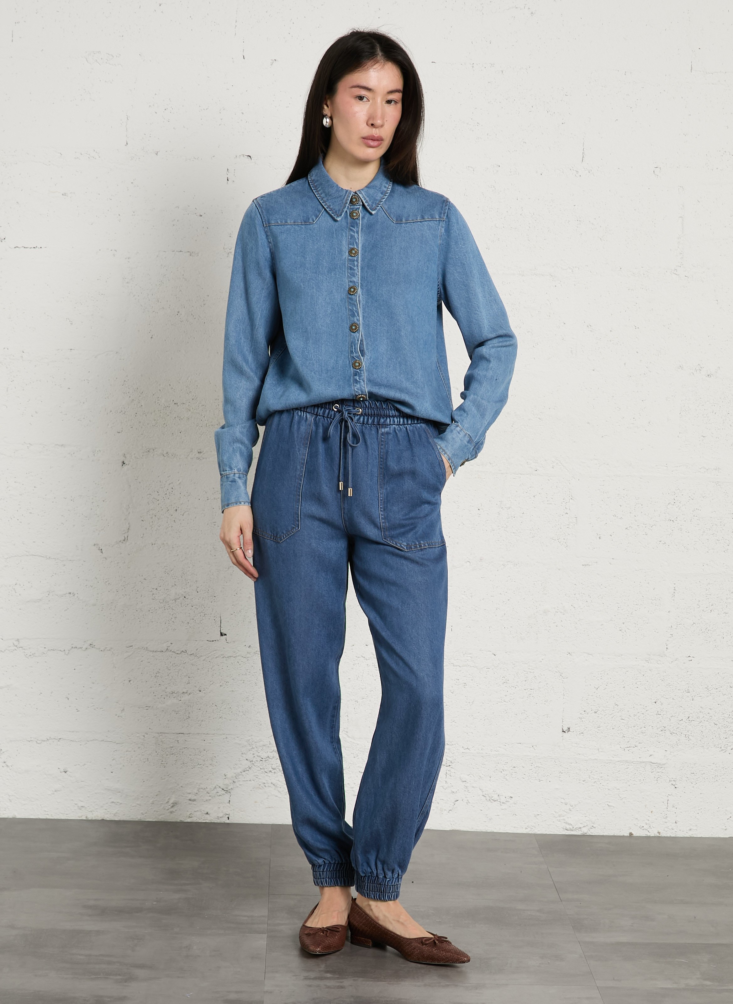 Rechte blouse BERENICE Blauw