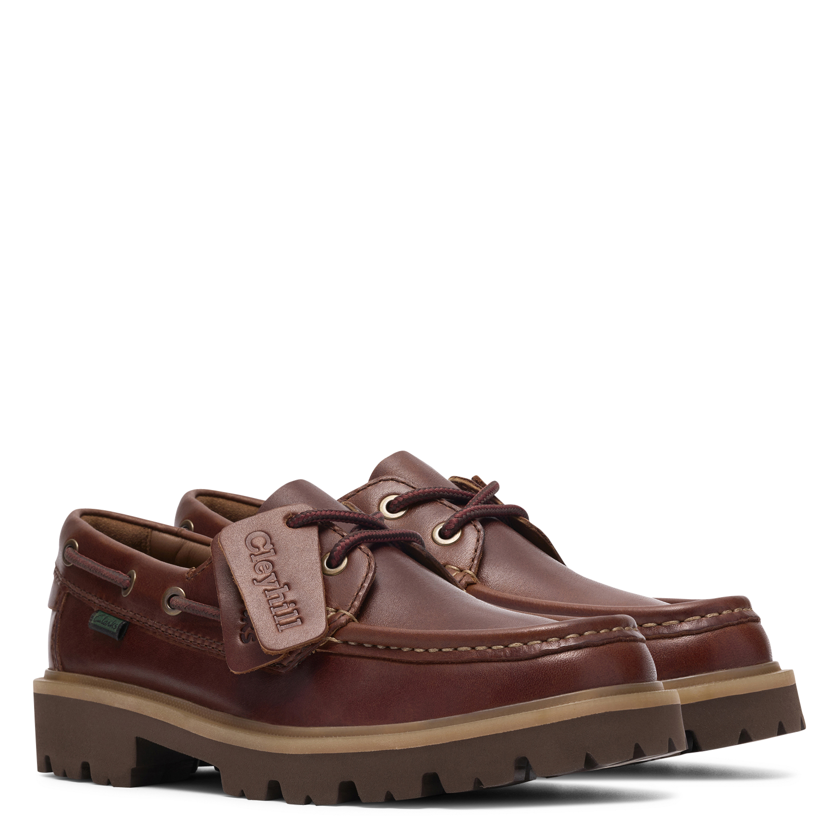 Leather deck shoes CLARKS Brown