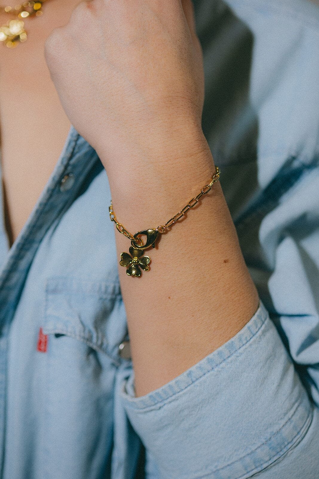 Maxi gold-plated clover bracelet MONSIEUR SIMONE Silver