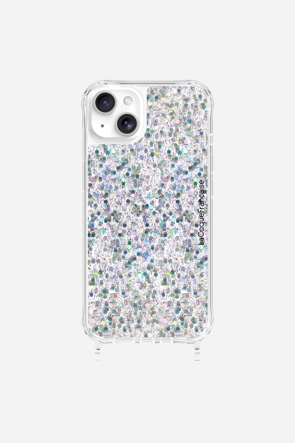 Coque de téléphone avec anneaux paillettes holographiques pour iphone 14 plus LA COQUE FRANCAISE Argent