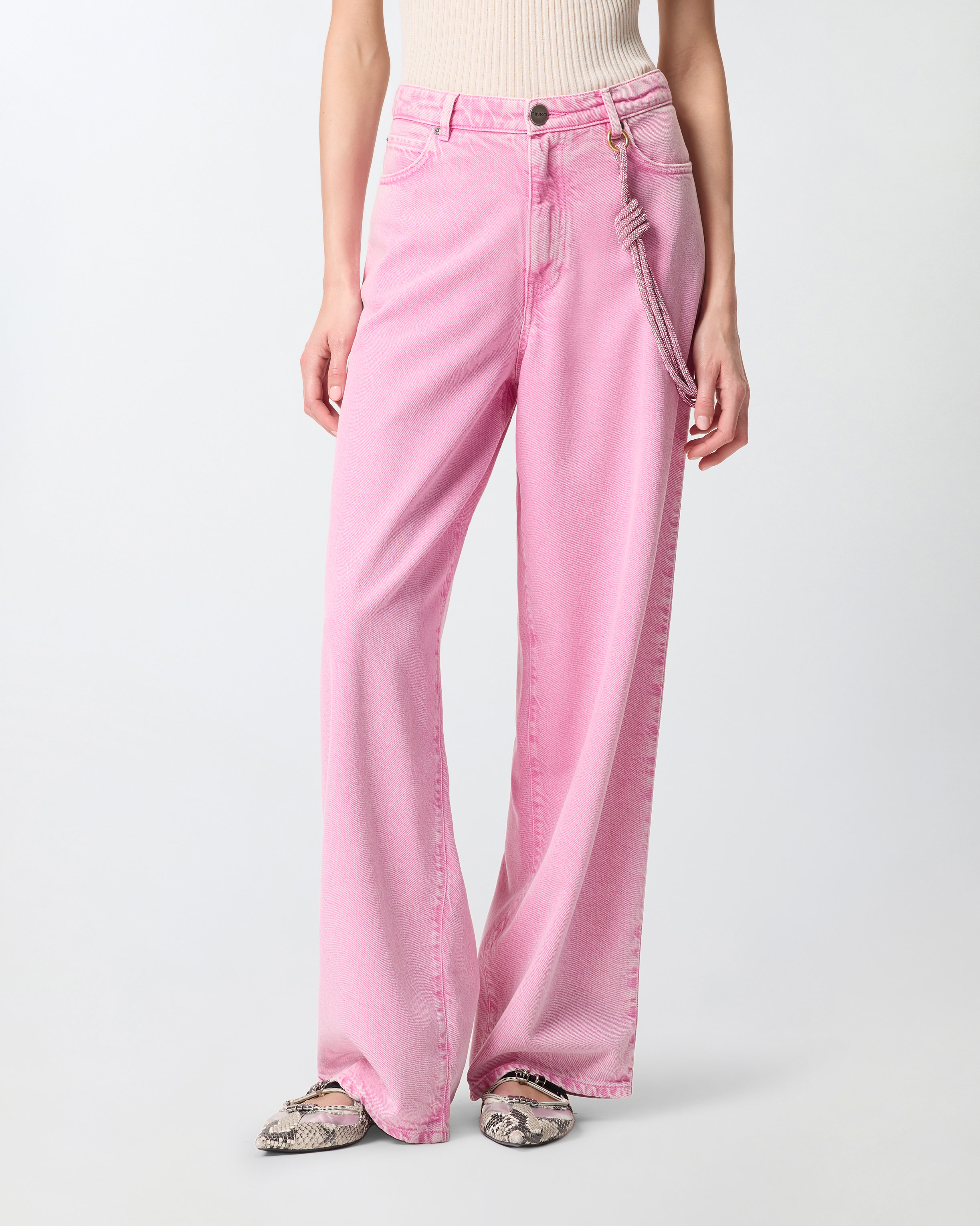 Jean à corde bijou PINKO Rose