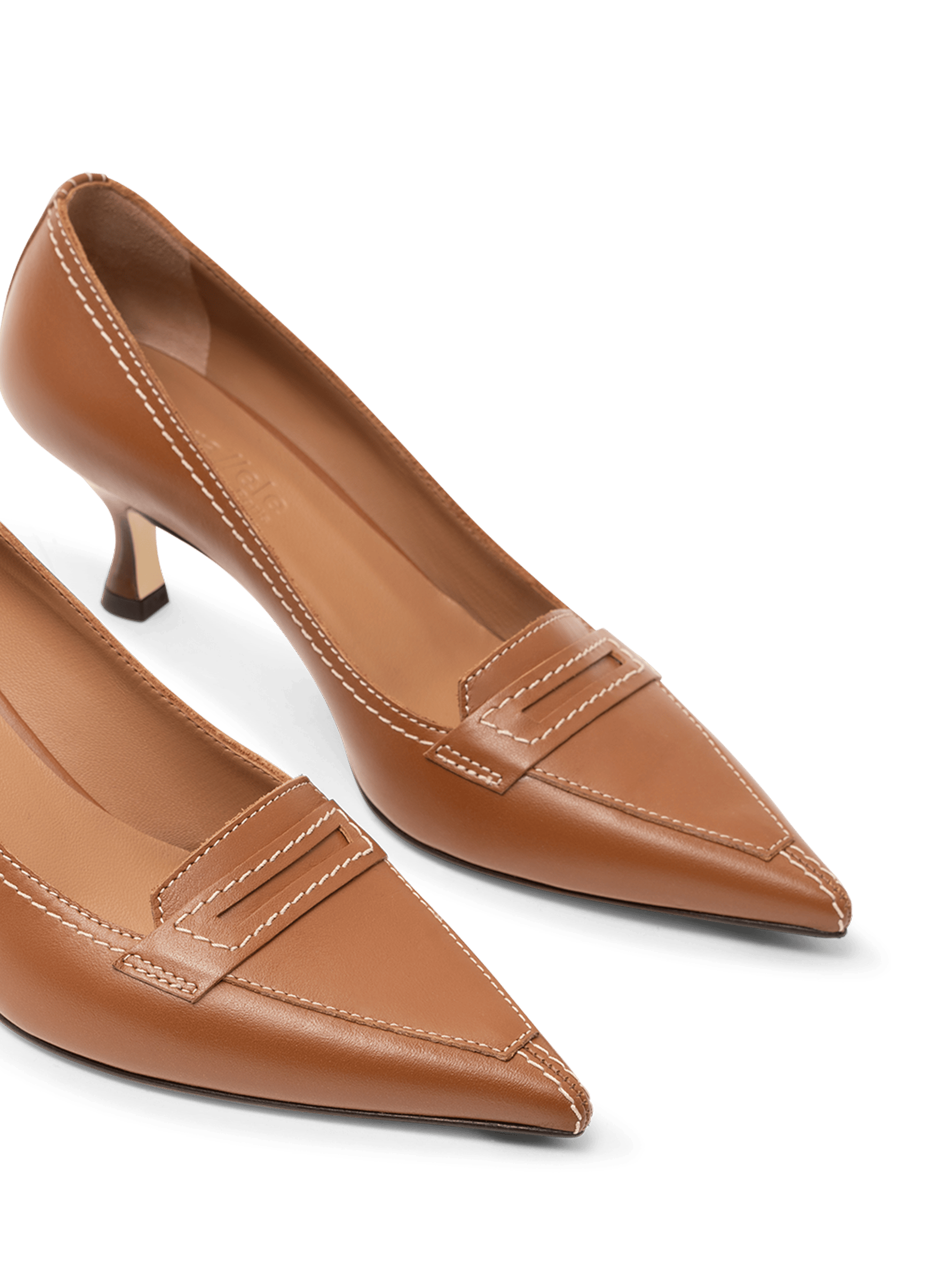 Smooth camel leather loafers PARALLELE PARIS Brown