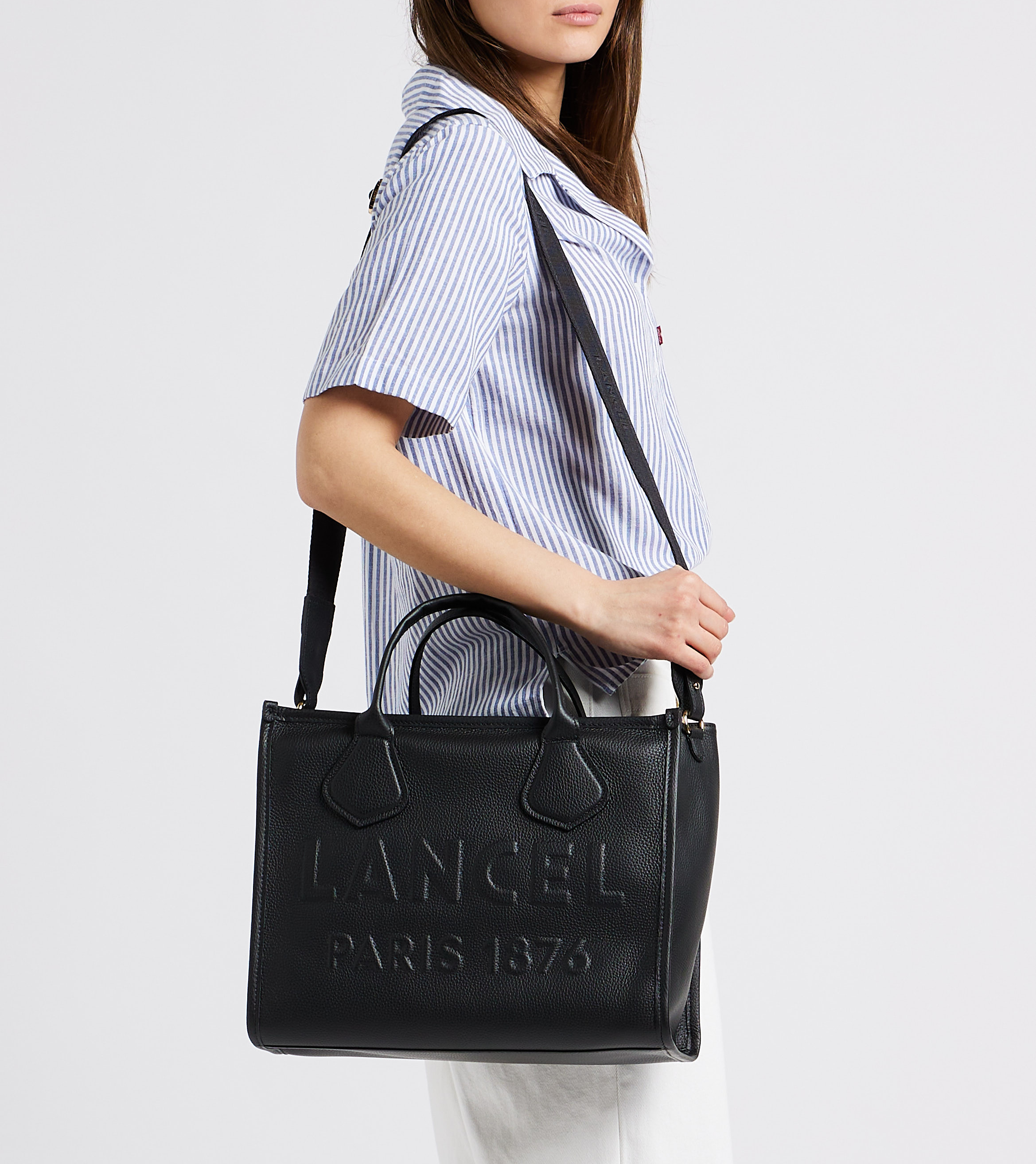 Leren shopper LANCEL Zwart