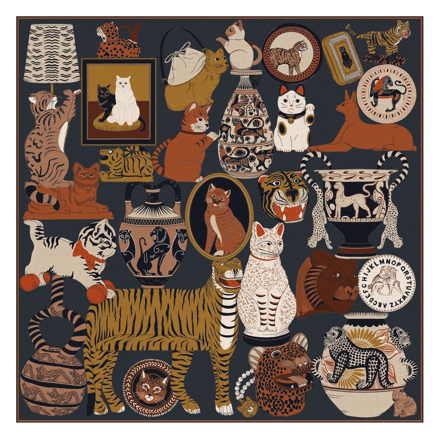 Foulard imprimé en soie mélangé INOUI EDITIONS