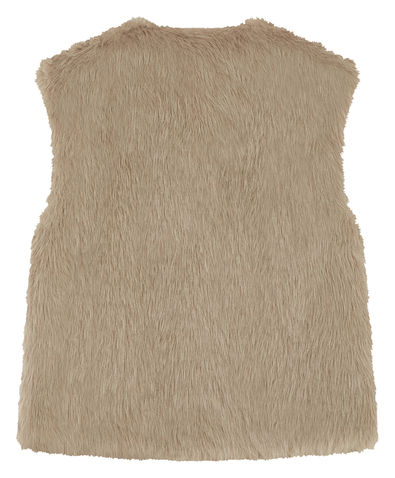Veste col rond sans manches en fausse fourrure GRACE ET MILA Beige