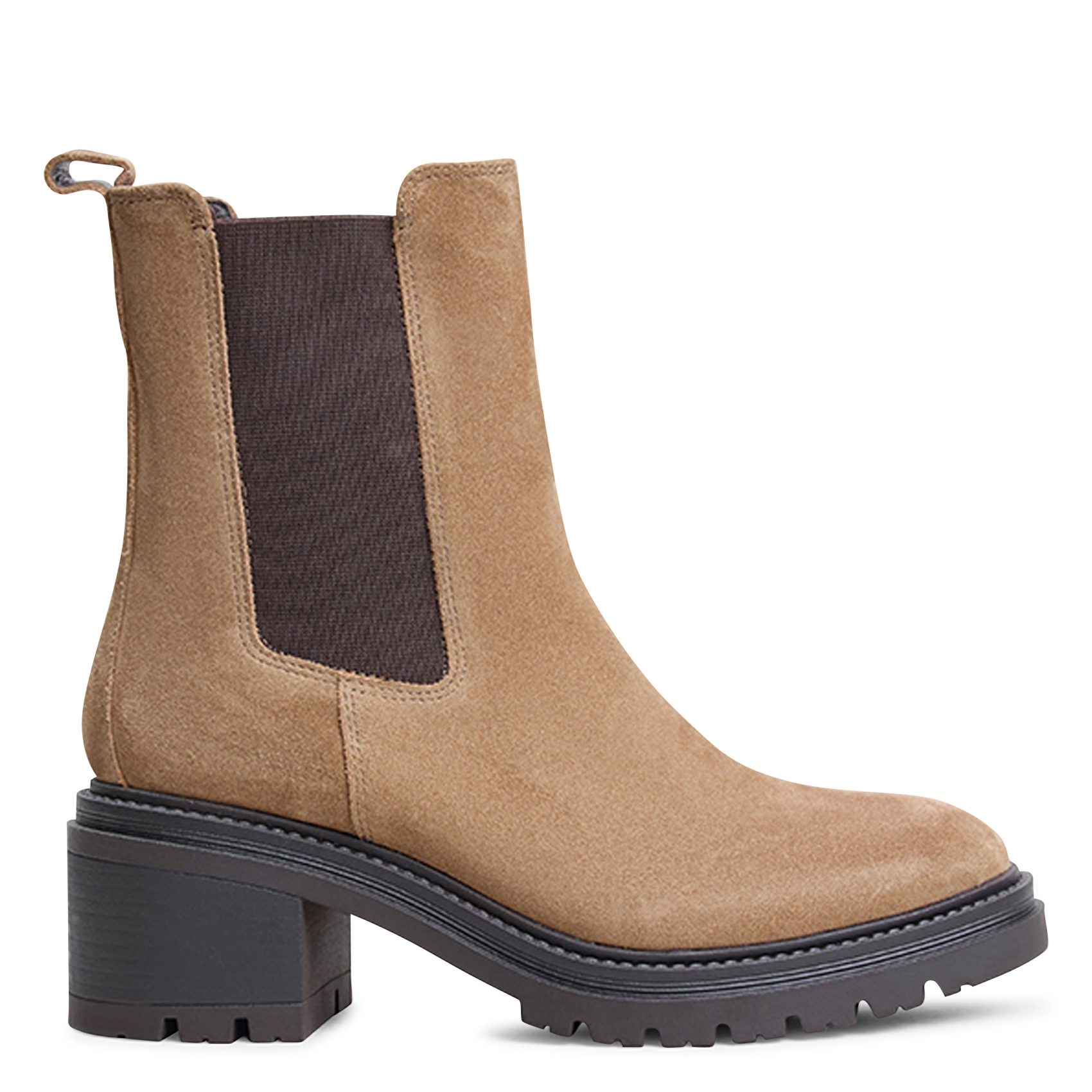 Chelsea boots van suède met profielzolen JONAK Beige