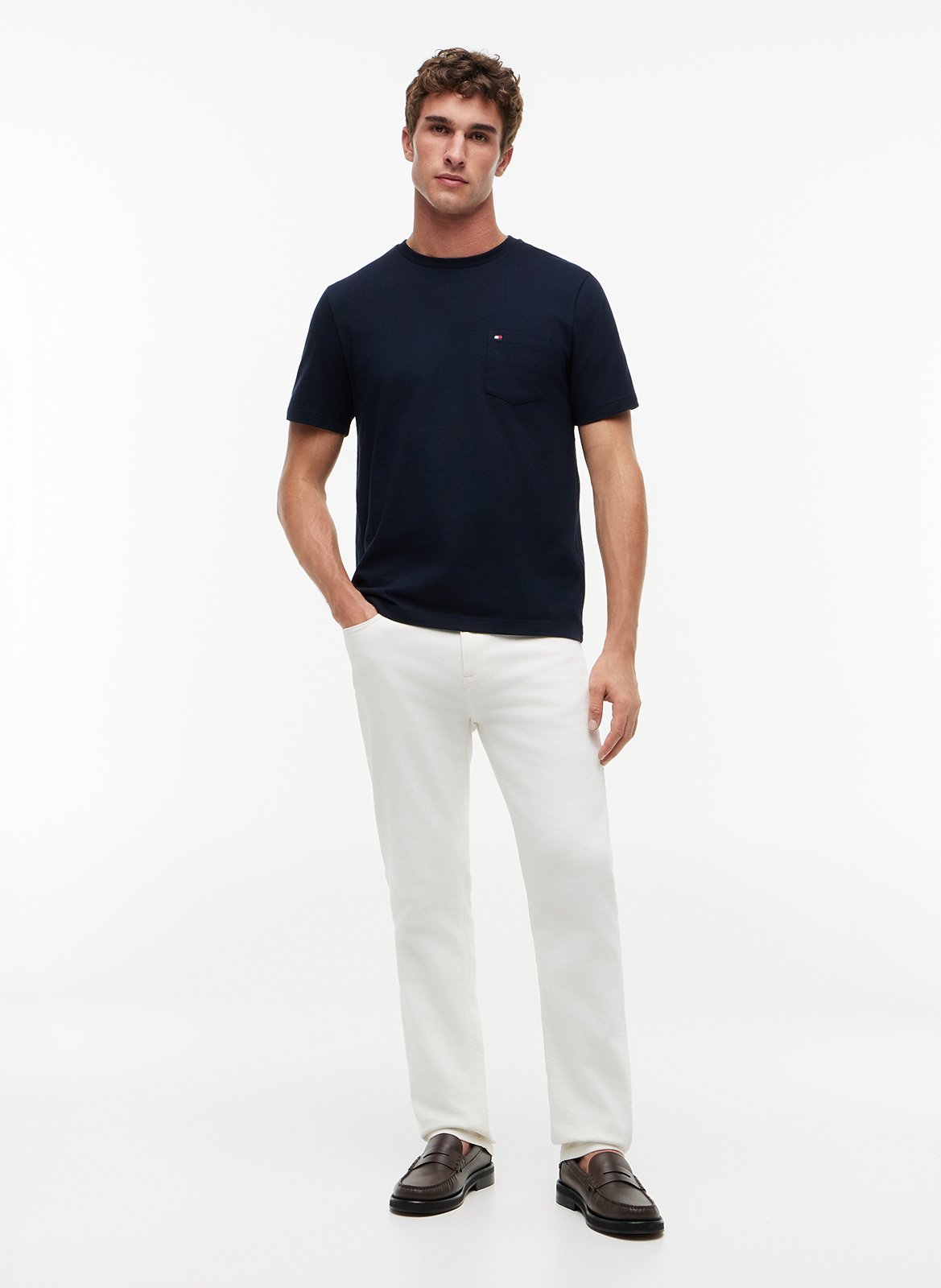Baumwoll-Pullover mit Rundhalsausschnitt TOMMY HILFIGER Blau