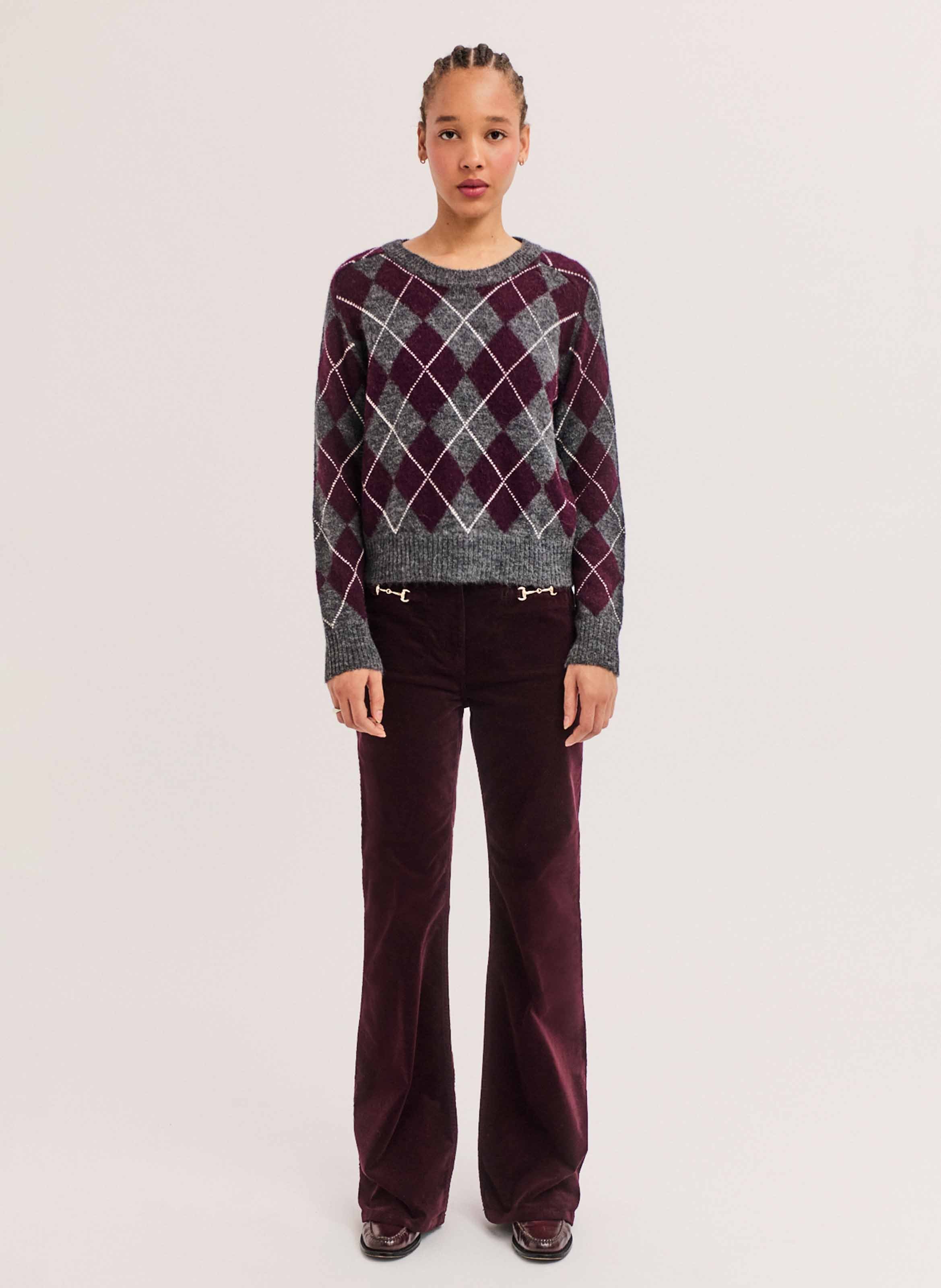Round-neck straight sweater PABLO Red