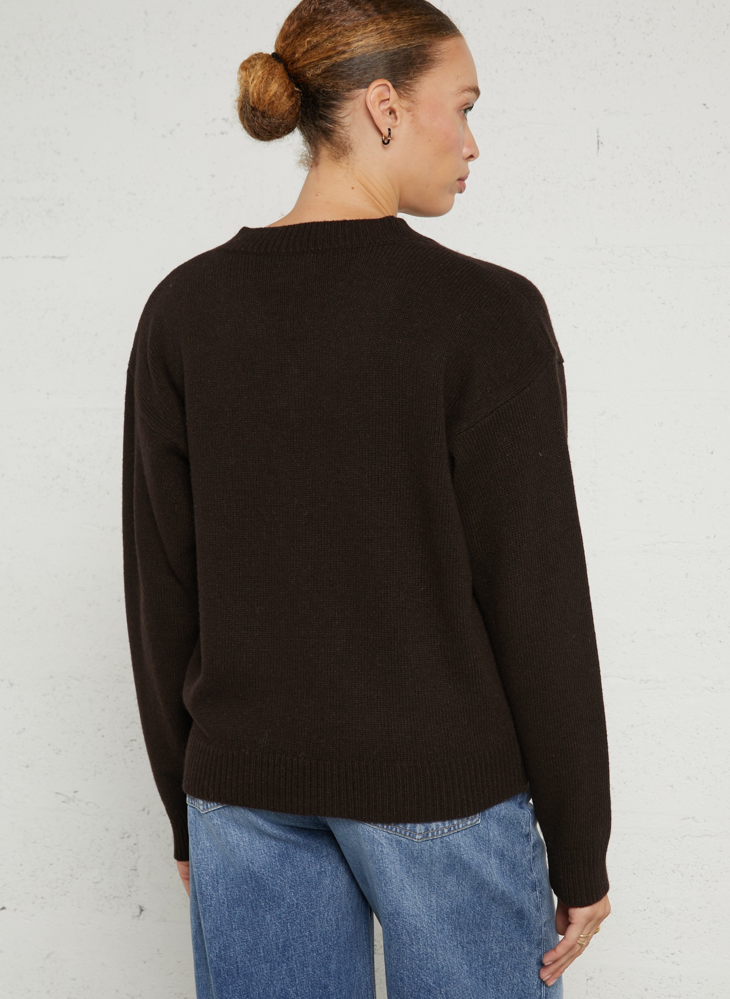 Oversize-Strickpullover - V-Ausschnitt HARTFORD Braun