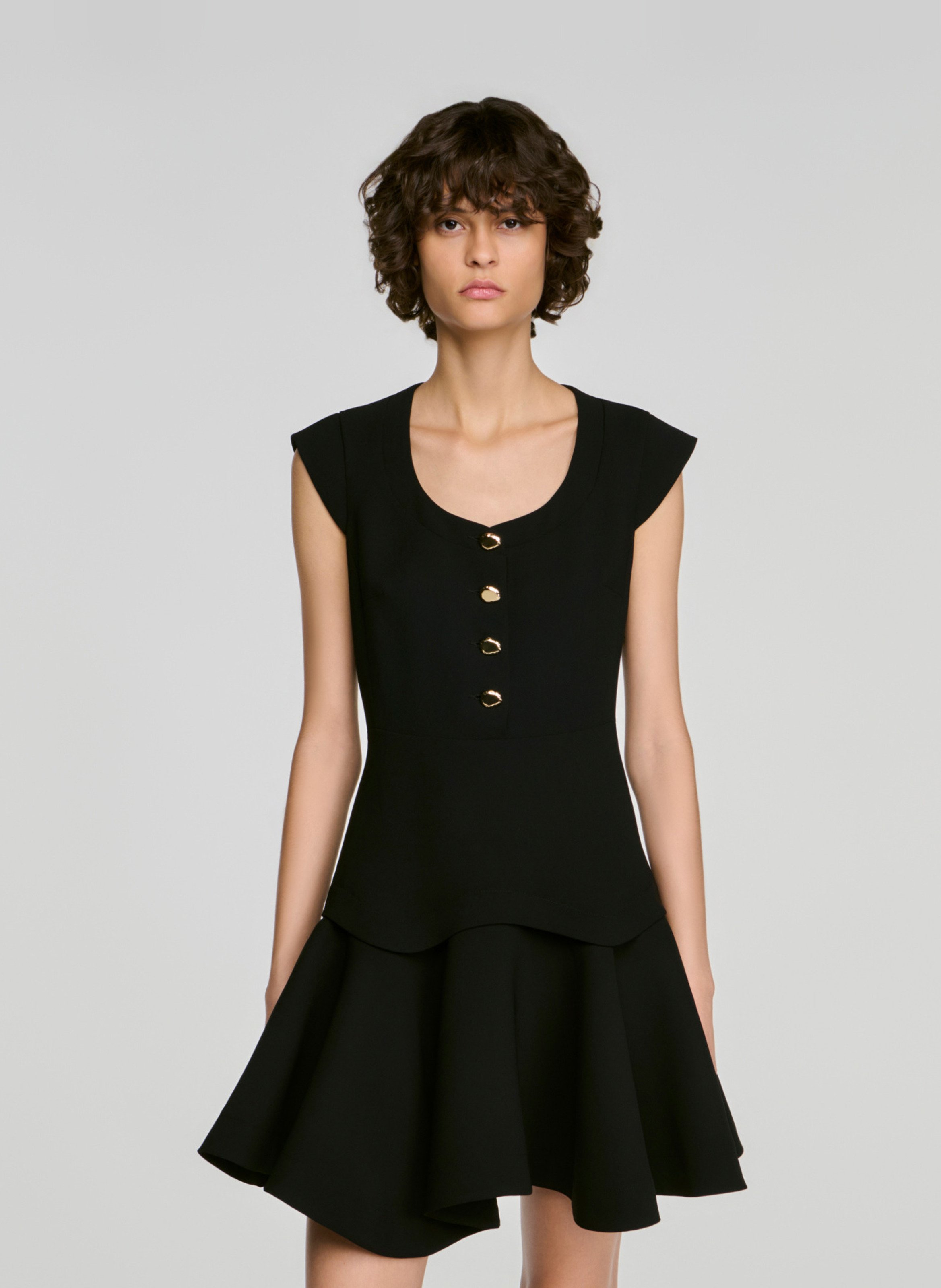 Robe col rond boutonnée SANDRO Noir