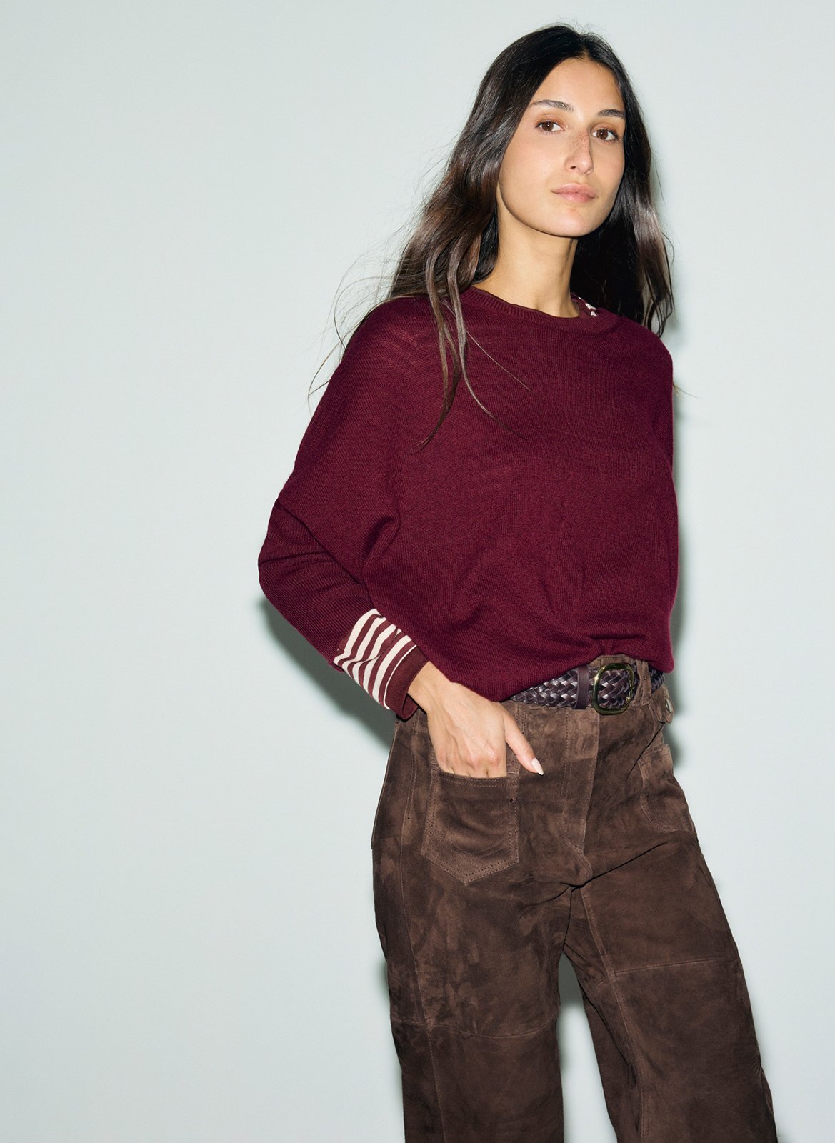 Oversized ronde hals trui in kasjmier GERARD DAREL Rood