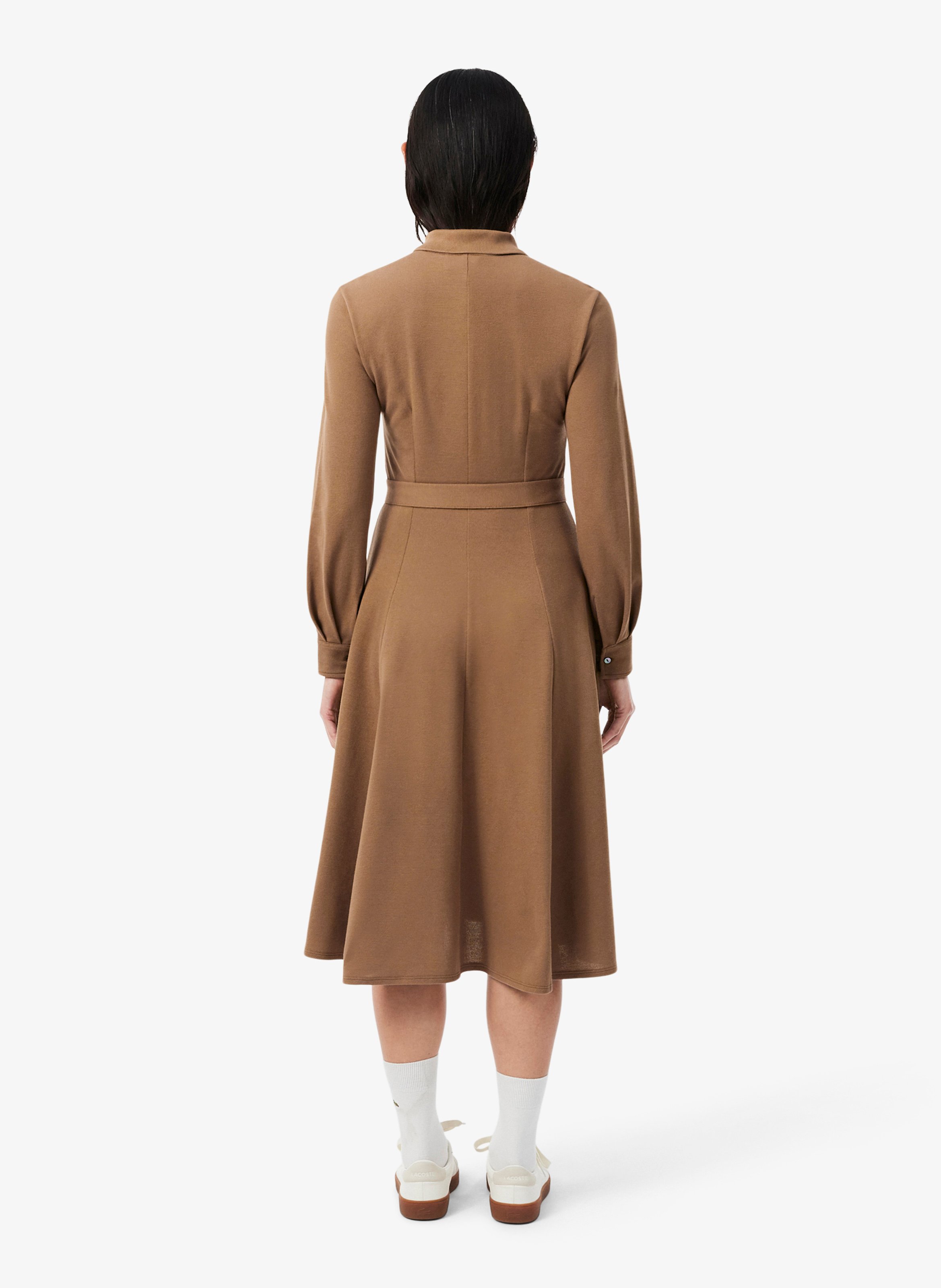 Eng anliegendes Polokleid aus Baumwolle LACOSTE Braun