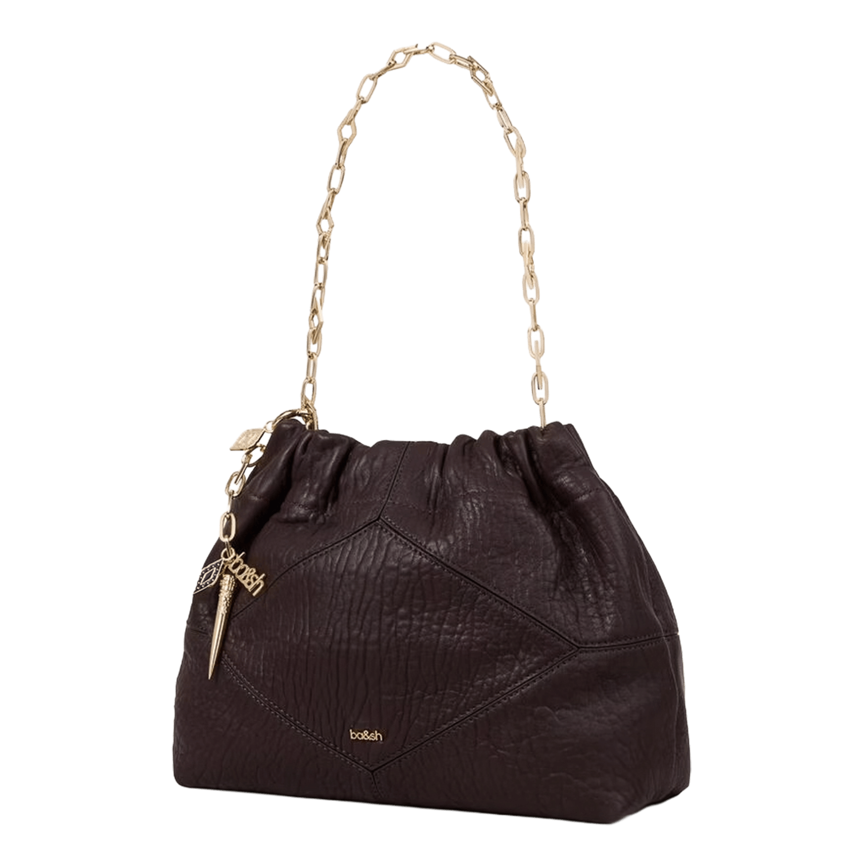 Leather Charm Crossbody Bag BA&SH Brown
