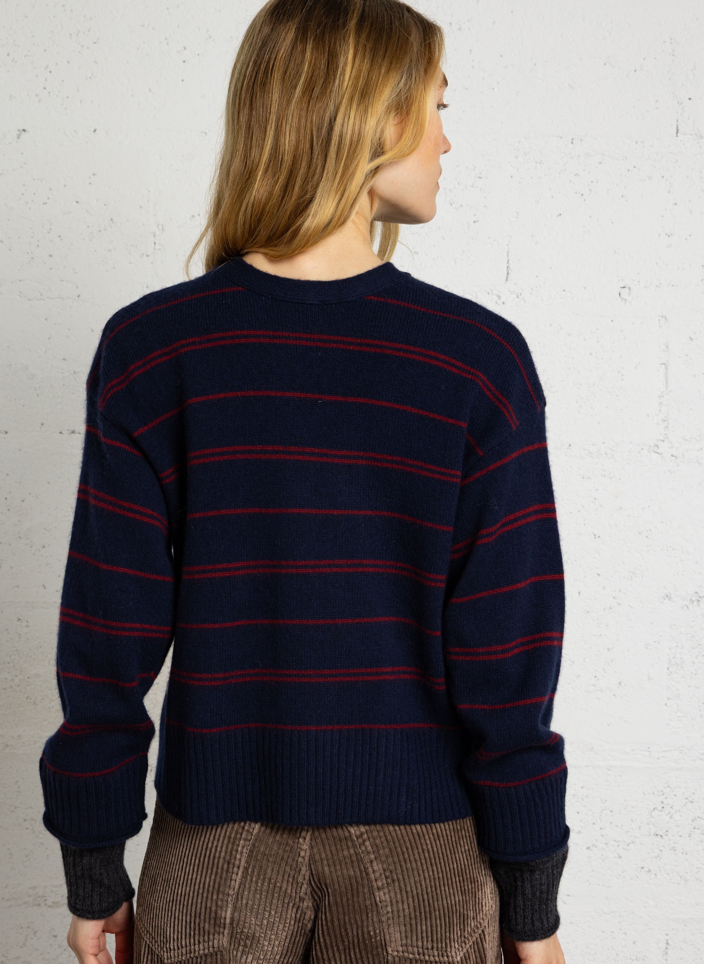 Round-neck wool cardigan DAMSON MADDER Blue