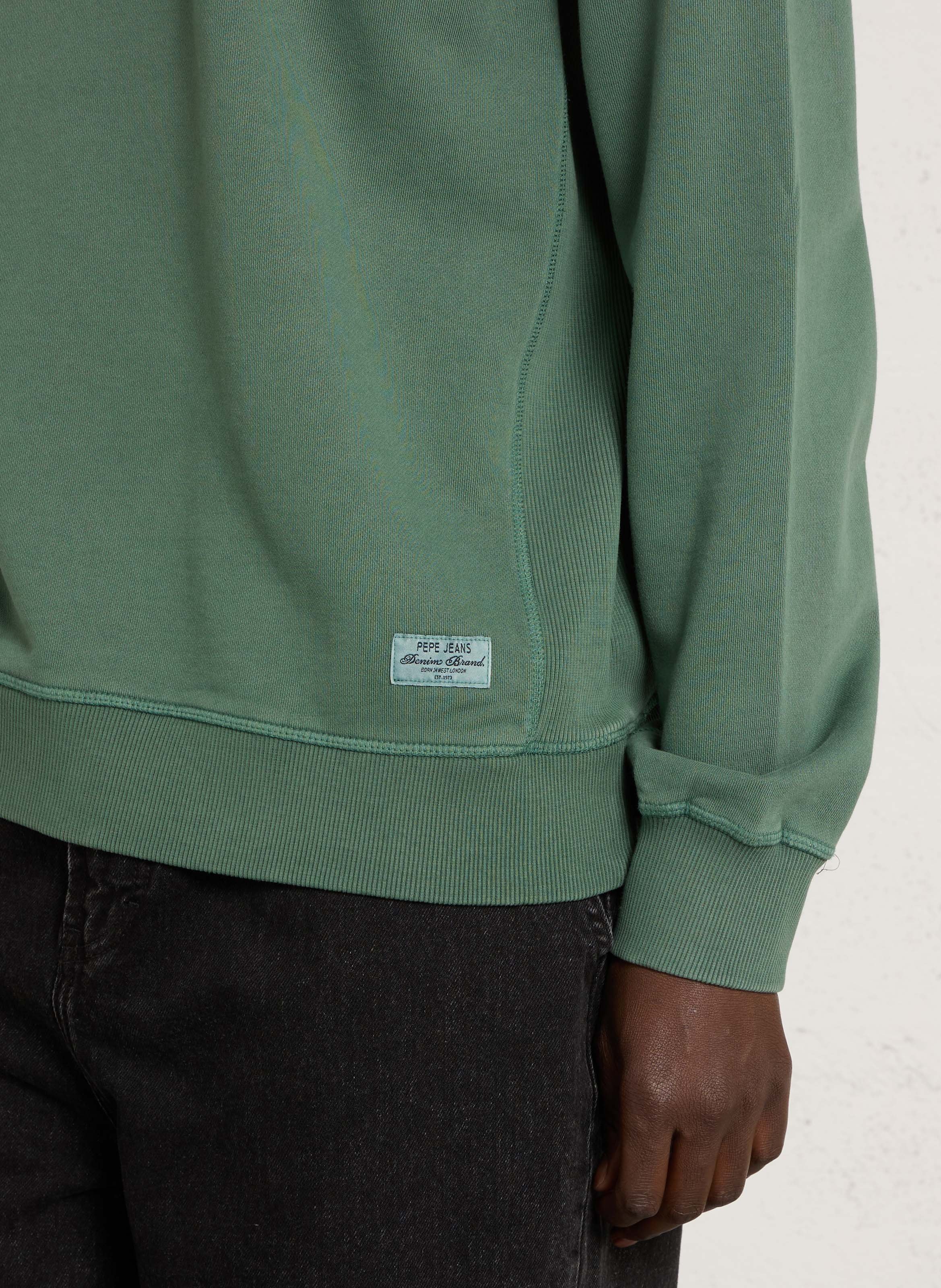 Sweat droit col rond uni PEPE JEANS Vert