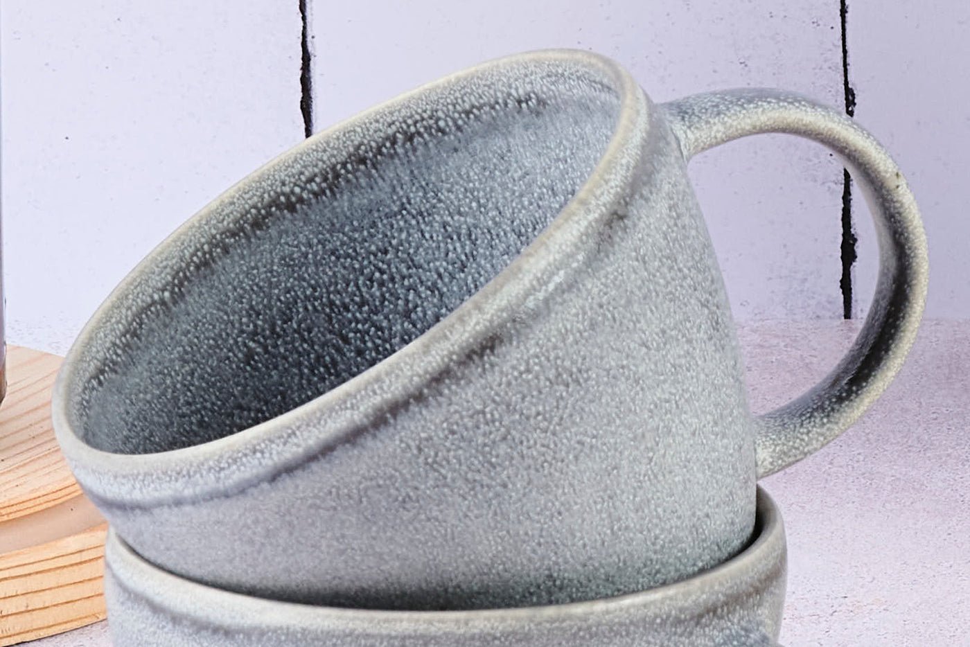 Stone mug 25cl - 6 pieces - moon gray Grey