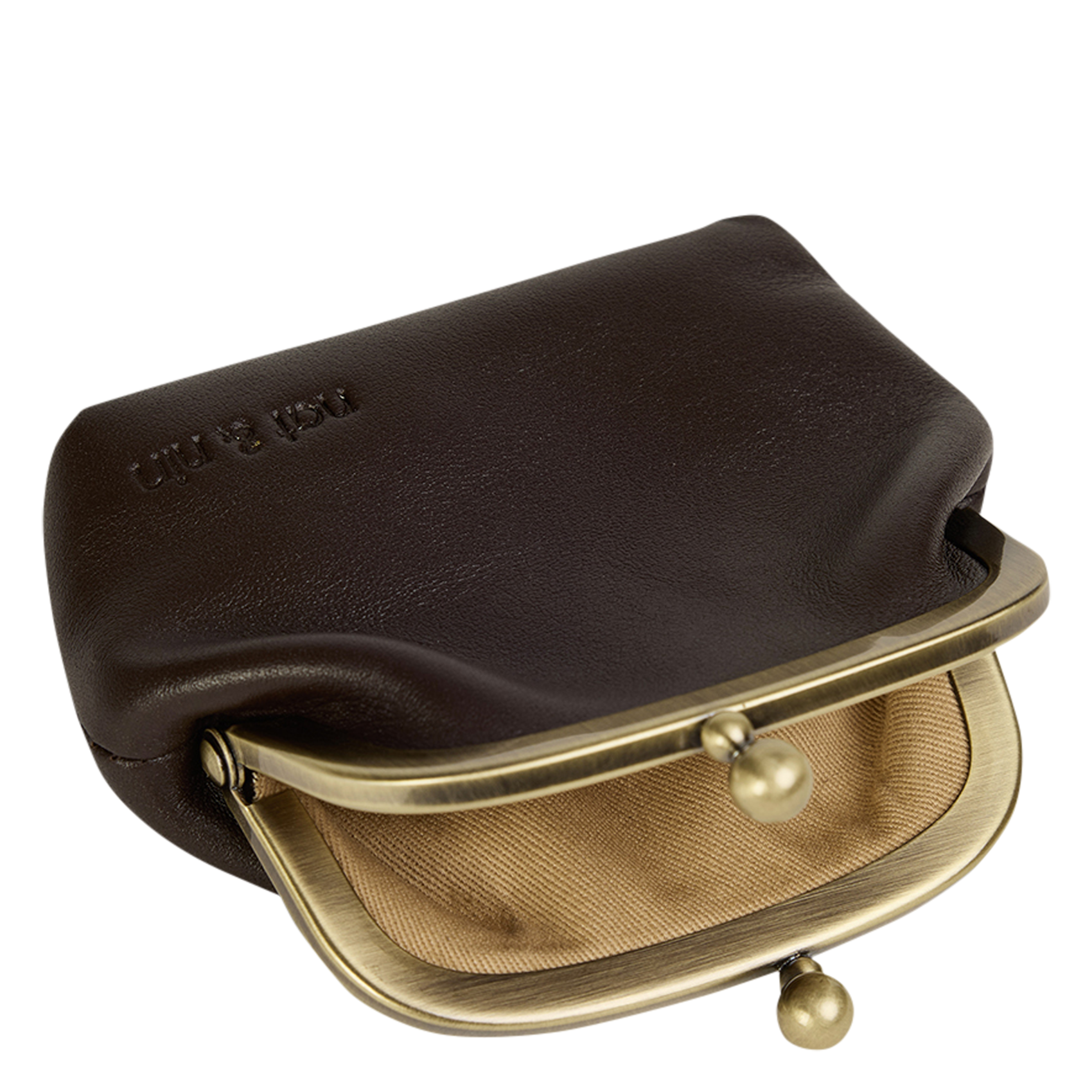 Porte-monnaie en cuir NAT & NIN Marron
